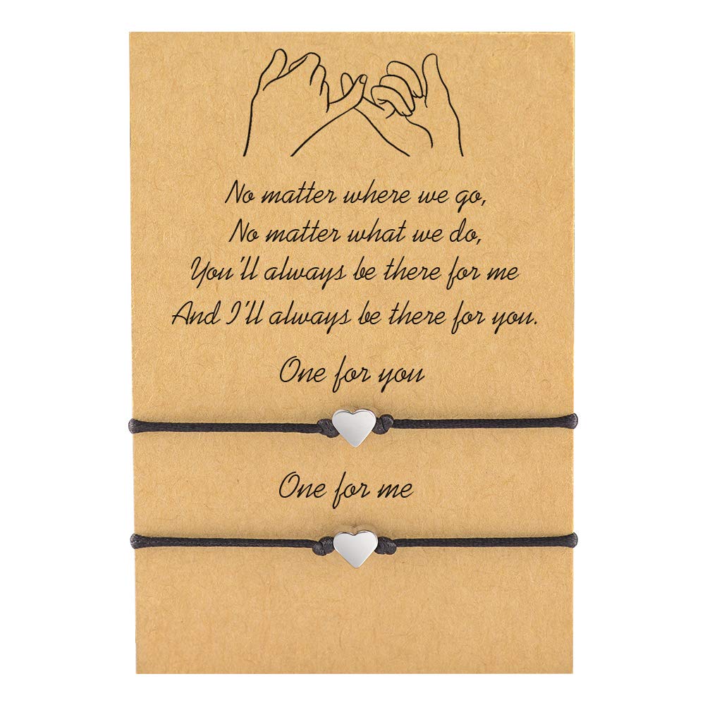 MANVEN Matching Couple Bracelets for Best Friends - Pinky Promise Friendship Bracelets for Women & Men - Romantic Birthday Gifts for Couples, Family & Sisters - Perfect for Anniversaries, Valentine's Day & Special Occasions