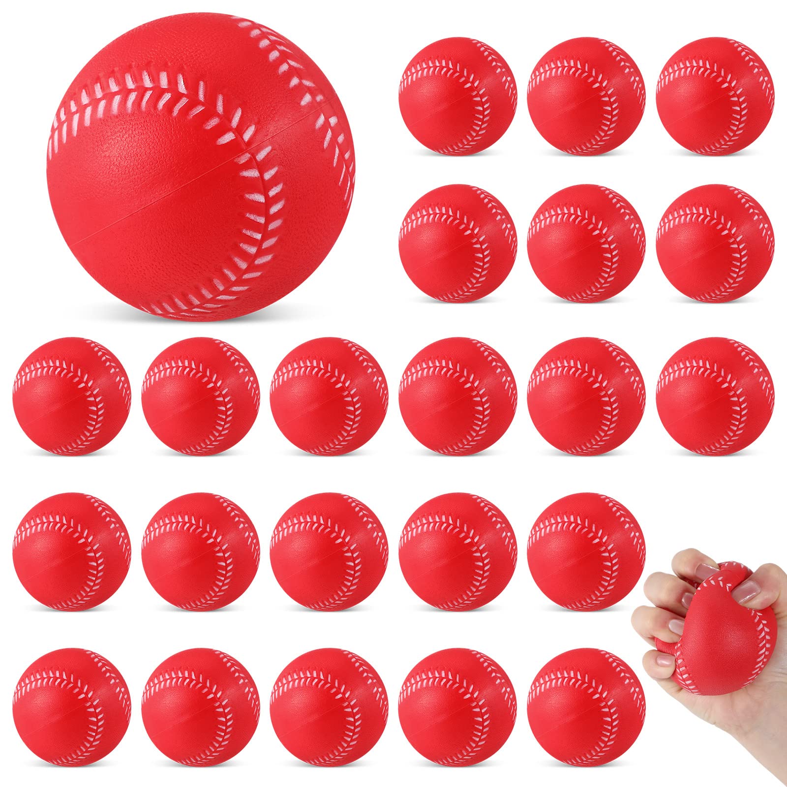 Outus 24 Pack Soft Foam Baseballs for Kids - 2.75 Inch Safe Training Baseballs for Youth & Teens - Indoor/Outdoor Practice, Hitting Drills, Backyard Games, T-Ball & Baseball Training (Multi-Colored)