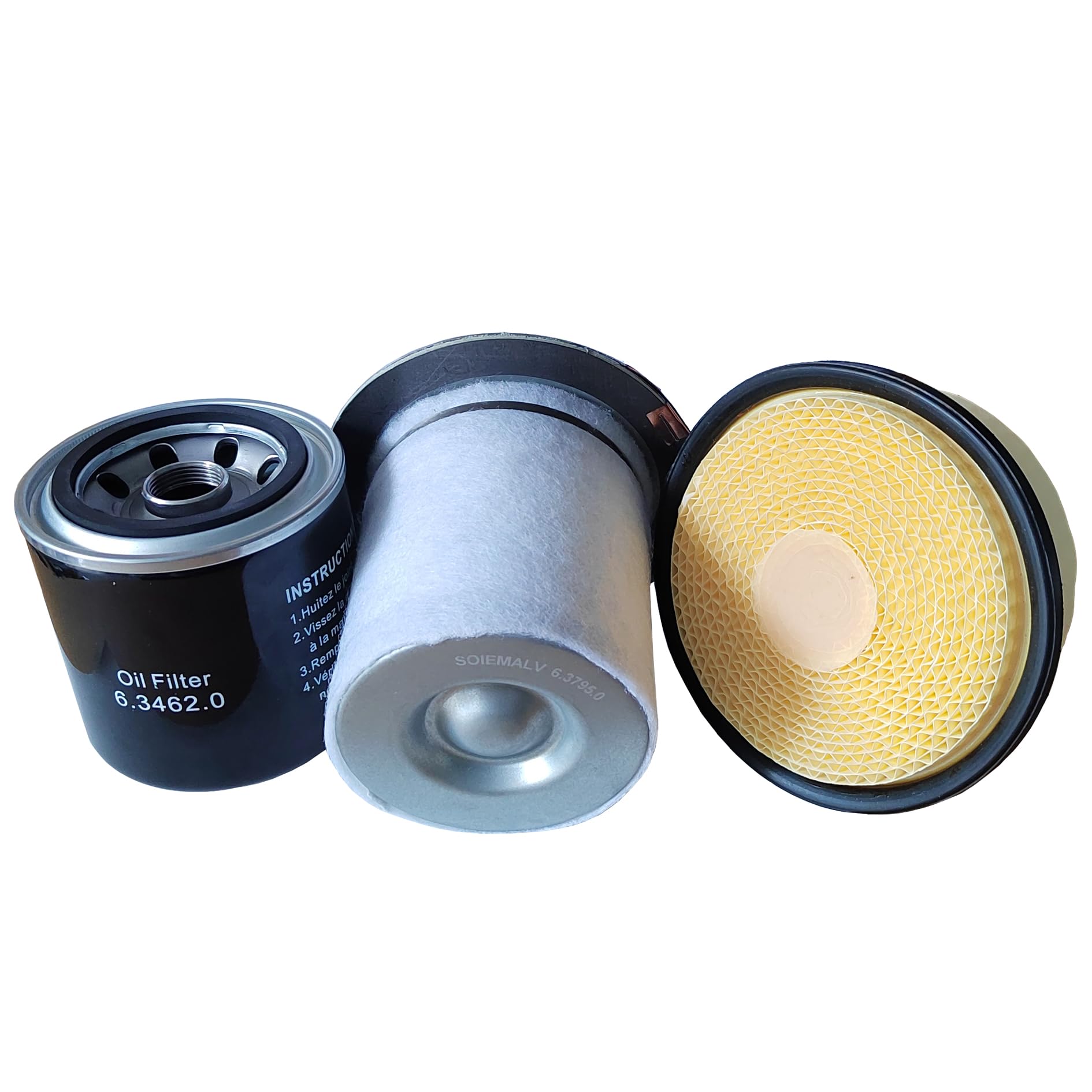SOIEMALV Replacement Air Compressor Filter Kit - 6.3795.0 Oil Separator, 6.3462.0 Oil Filter & 6.4212.0 Air Filter | Perfect for Industrial Air Compressor Maintenance & Repair