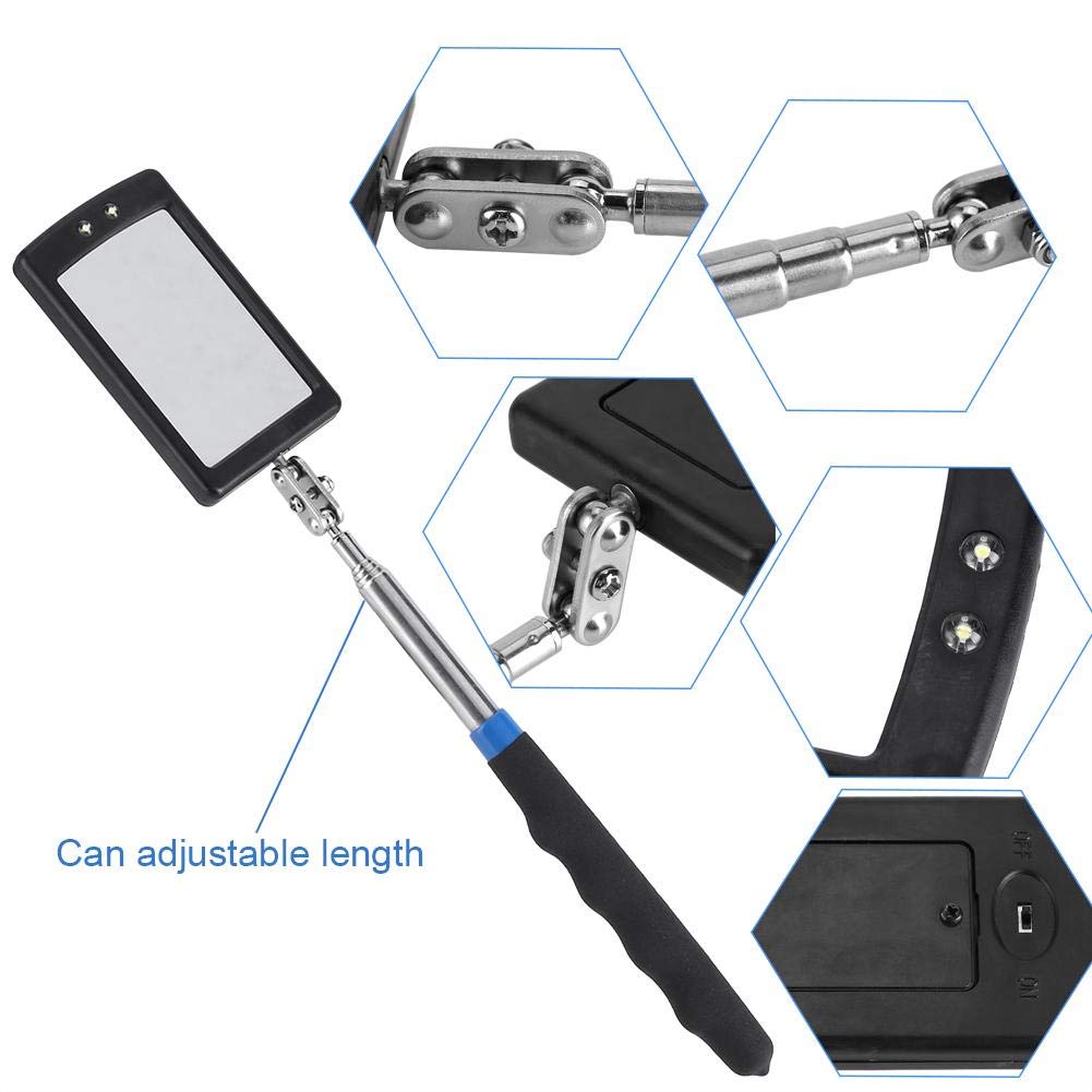 Adjustable Telescoping Mirror - Extendable Inspection Mirror Tool for Vehicle & Machinist Use | Durable & Flexible for Auto Repair, Engine Checks & Hard-to-See Areas