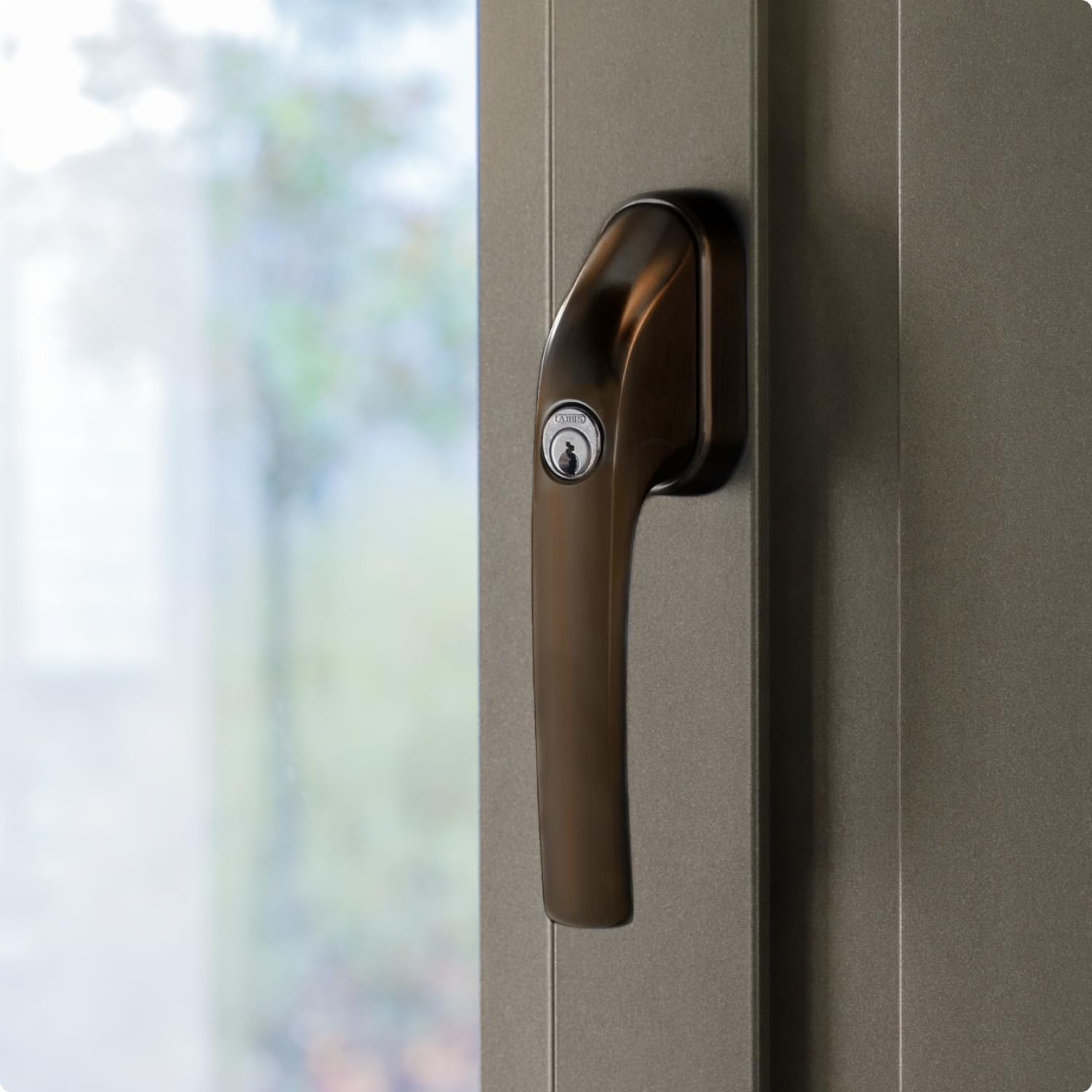 ABUS 373732 Secure Lockable Window Handle - Heavy Duty Steel Construction for Enhanced Home Security - Ideal for Sliding Windows, Patio Doors & Apartments