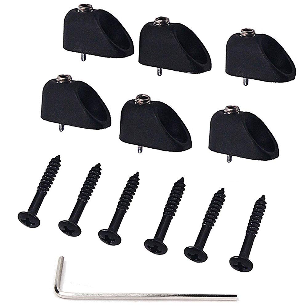 6-Piece Zinc Alloy Headless String Locking Nut Set for Electric Bass Guitar - Secure Tuning Stability for Professional Musicians & Live Performances