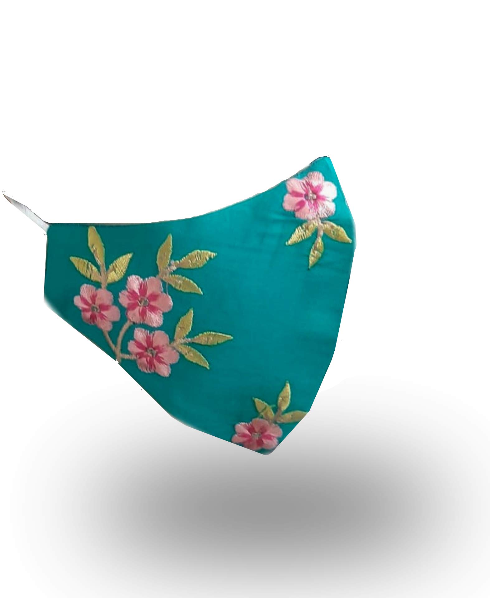 Handmade Designer Face Mask - 100% Cotton, Breathable & Reusable - Green Color - Perfect for Daily Wear, Travel, and Outdoor Activities