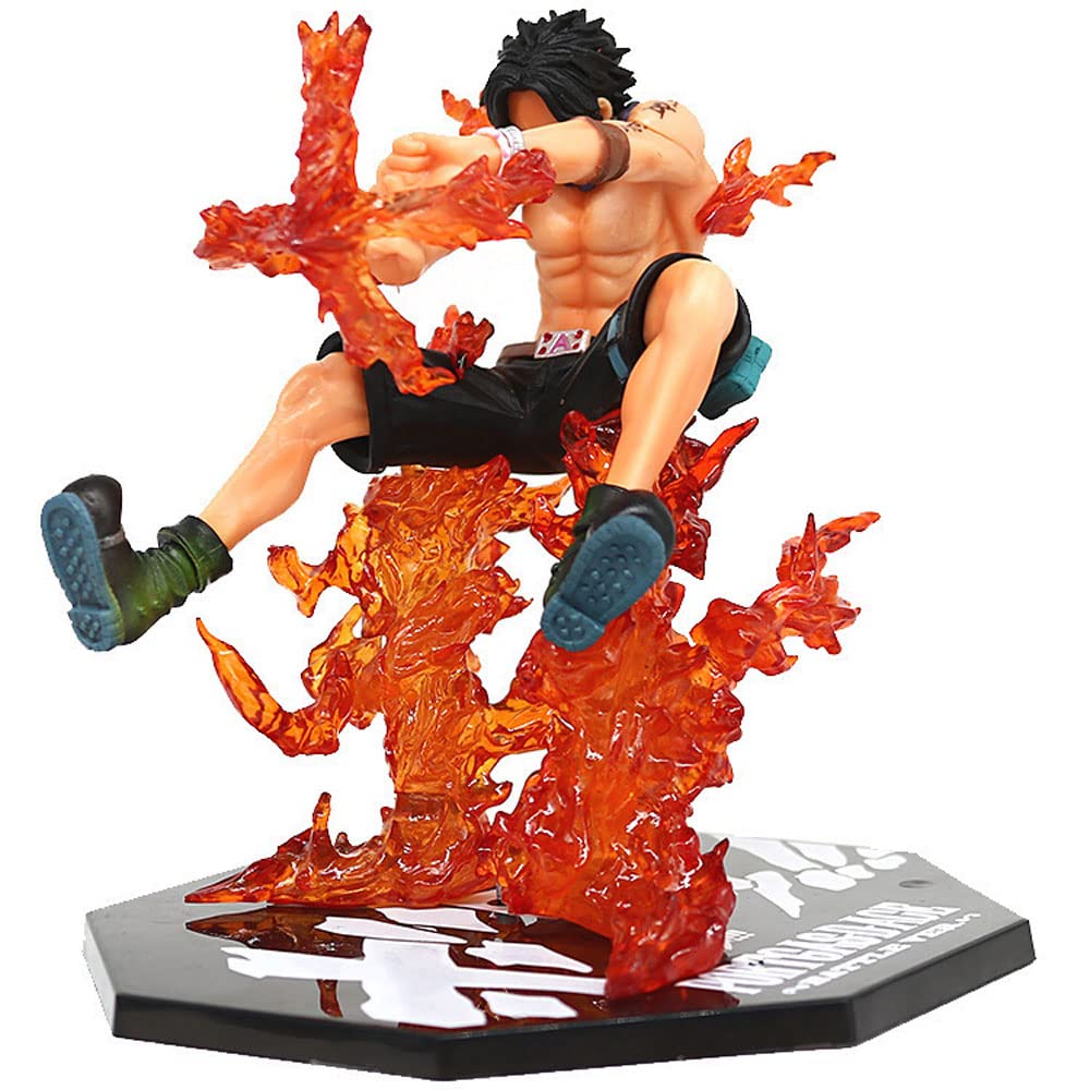 One Piece Anime Action Figure - Portgas D. Ace Battle Edition with Flames | PVC Static Collectible Statue | Perfect for Anime Fans, Game Lovers & Display Collections | Great Gift for Birthday, Christmas & Home Decor