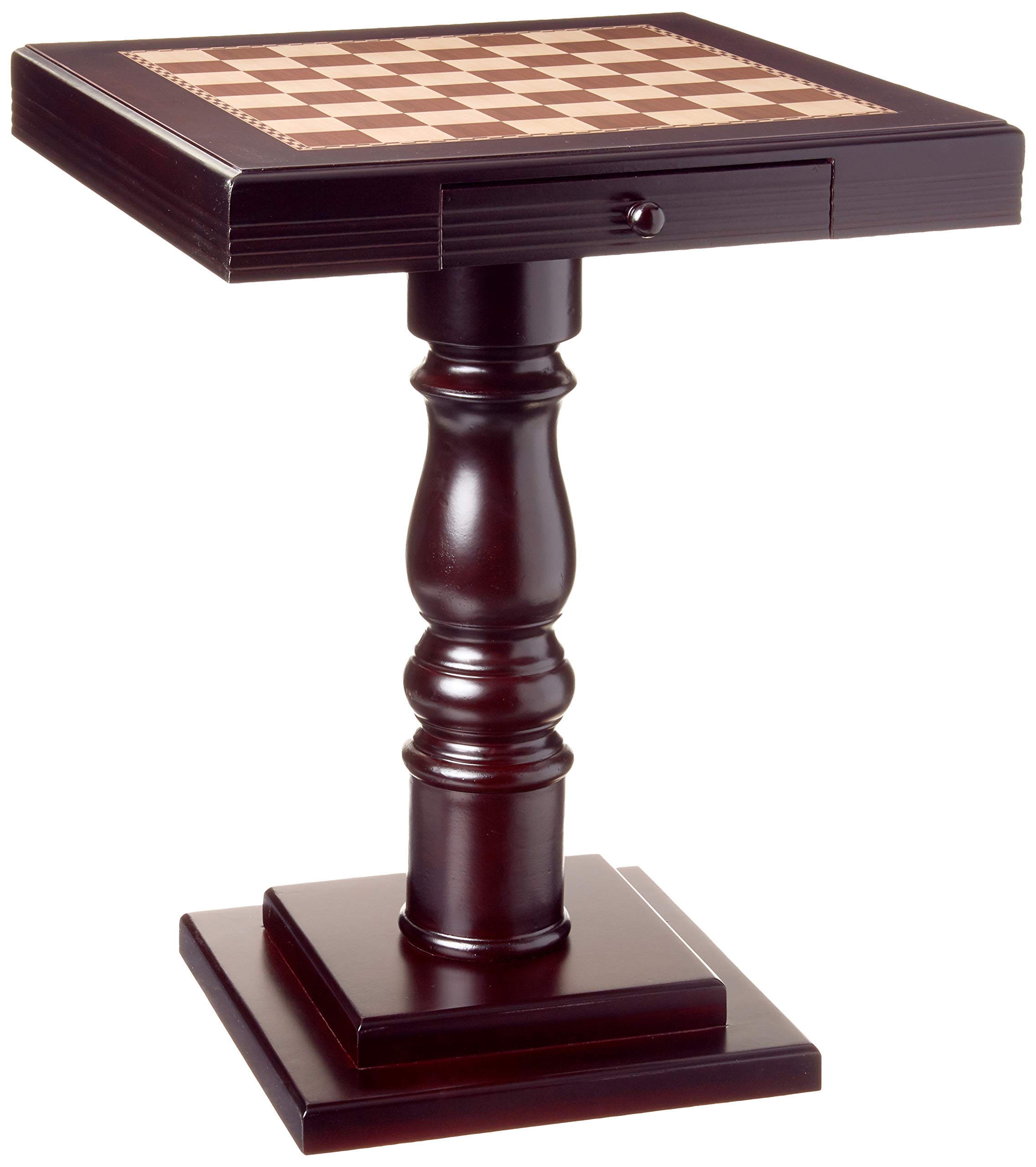 Frenchi Furniture Mahogany Coffee Table - 22.58 x 22.06 x 22.06 Inches - Solid Wood Side Table for Living Room, Office, or Bedroom - Perfect for Coffee, Books, and Decor