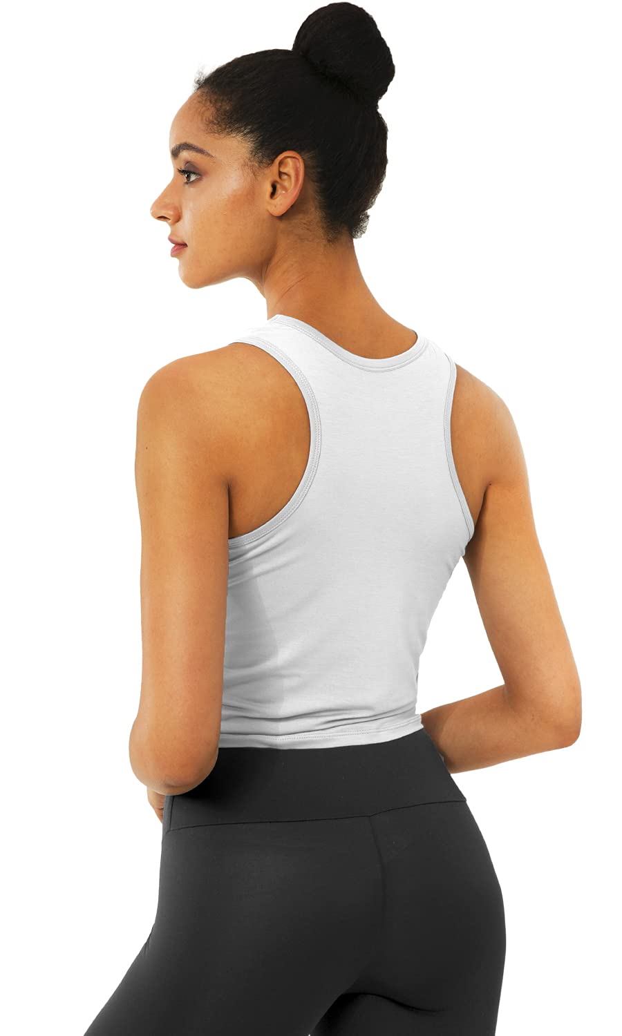 Sanutch Women's Cropped Workout Top - Athletic Twist Front Tank Tops for Yoga, Gym & Running | Loose Fit Fitness Crop Top for Women | Perfect for Workouts, Sports & Casual Wear