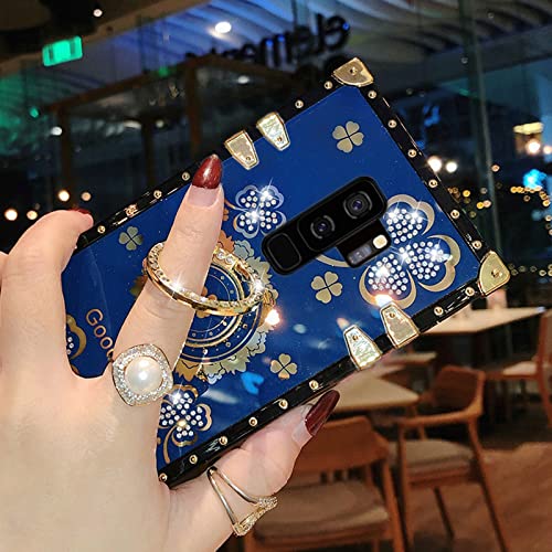 Samsung Galaxy S9 Plus Luxury Bling Diamond Glitter Soft TPU Case with Finger Ring Grip & Kickstand, Pink - Perfect for Women & Girls, Ideal for Everyday Use & Travel
