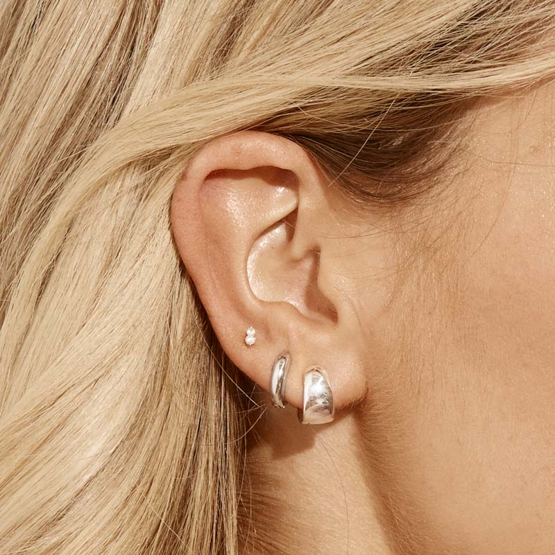 Sterling Silver Midi Huggie Hoop Earrings for Women - Minimalist Everyday Jewelry for Work & Date Night