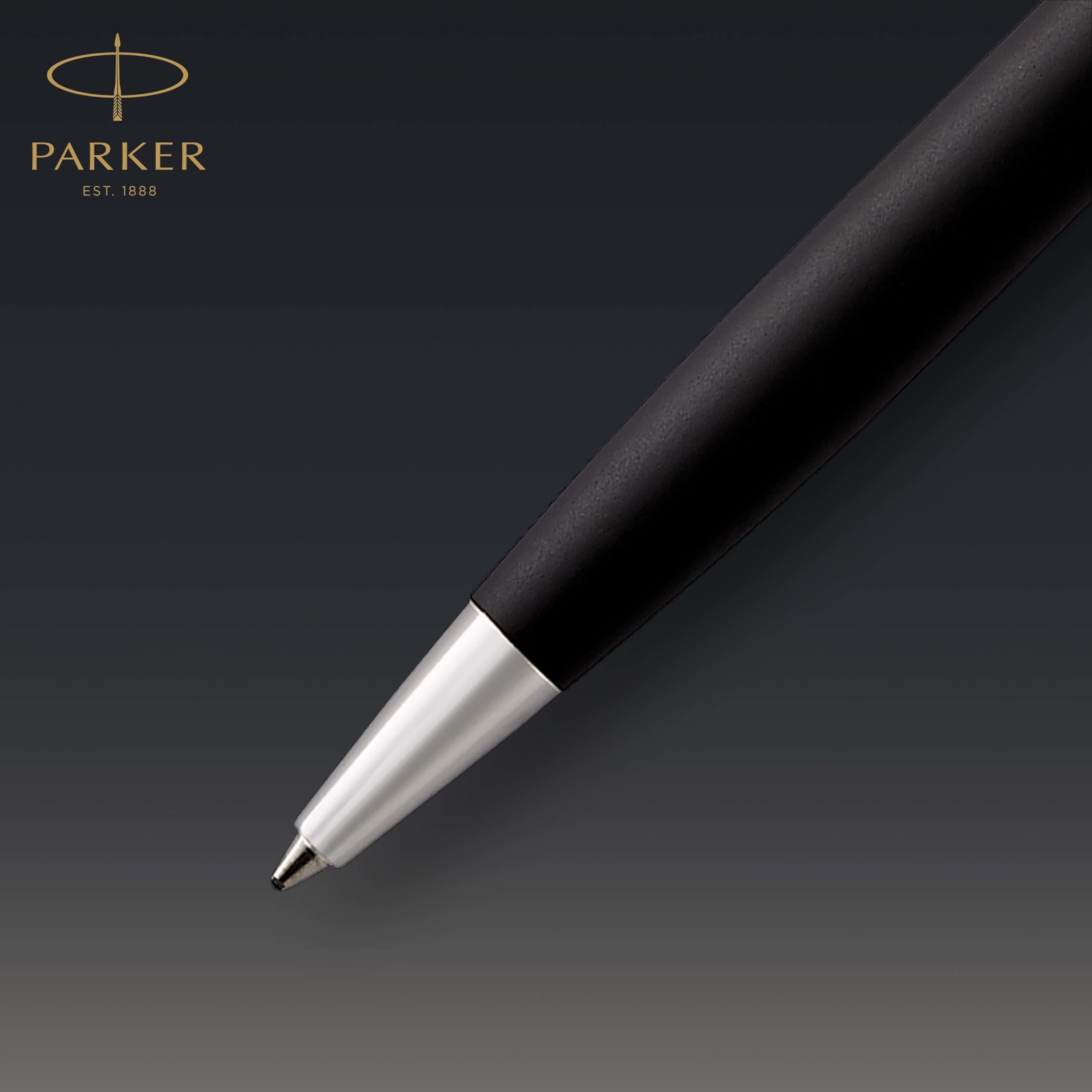 Parker Sonnet Ballpoint Pen - Matte Black Lacquer with Palladium Trim, Medium Point Black Ink Refill, Luxury Gift Box Set - Perfect for Business, Office, and Executive Gifts