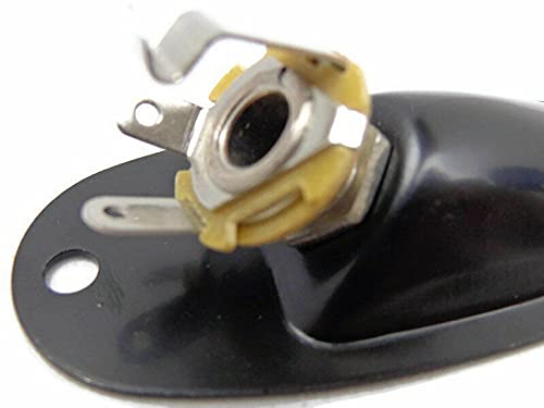 Black Stratocaster Style Guitar Parts - Boat Cup Jack Plate Ferrule for Strat Guitar | Perfect for DIY Guitar Repair & Upgrades