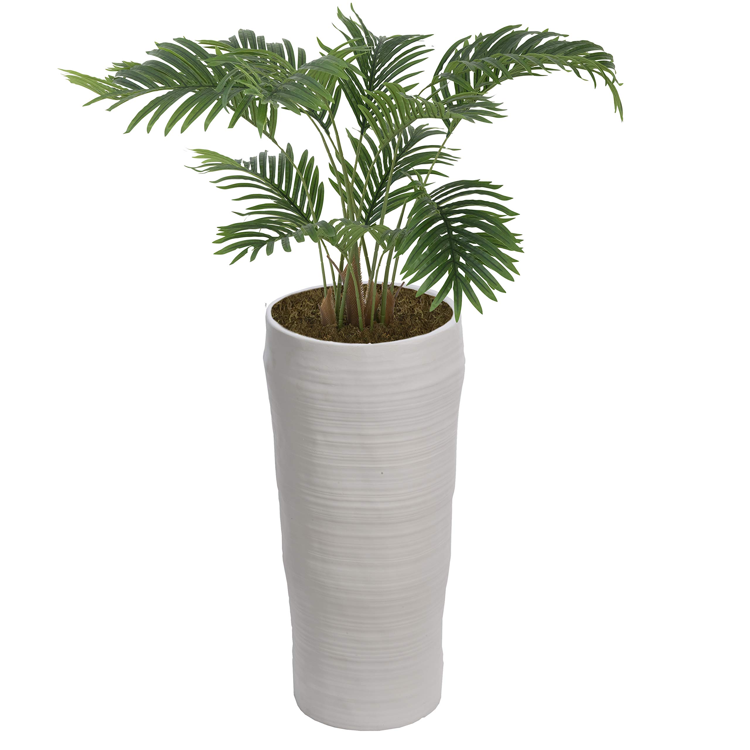 Vintage Artificial Faux Palm Tree with Real Touch Leaves - Indoor Home & Office Decor in Eco-Friendly Planter (VHX156218) | Perfect for Living Room, Bedroom, or Workspace Greenery