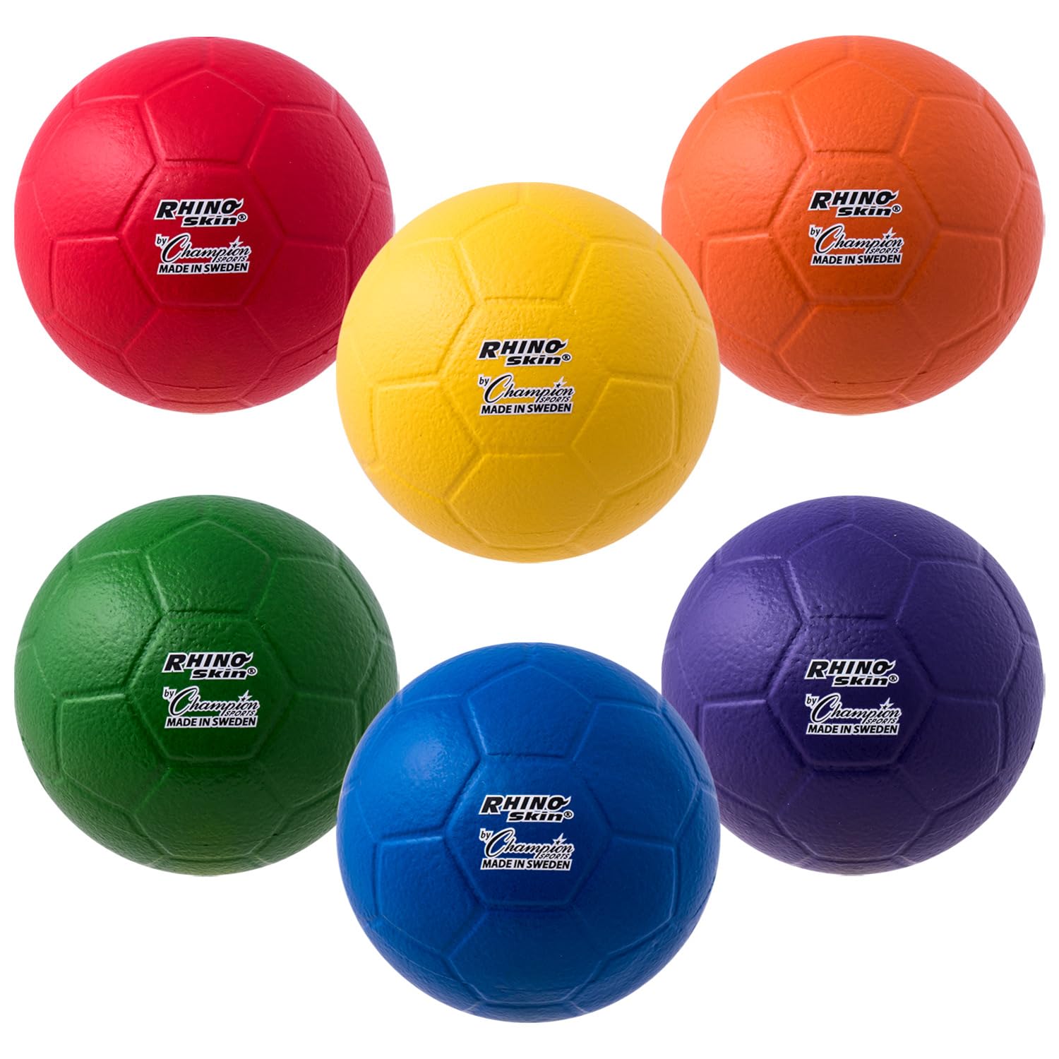 Champion Sports Rhino Skin Soccer Ball - Durable Match & Training Soccer Ball for Youth & Adults - Perfect for Games, Practice & Backyard Play