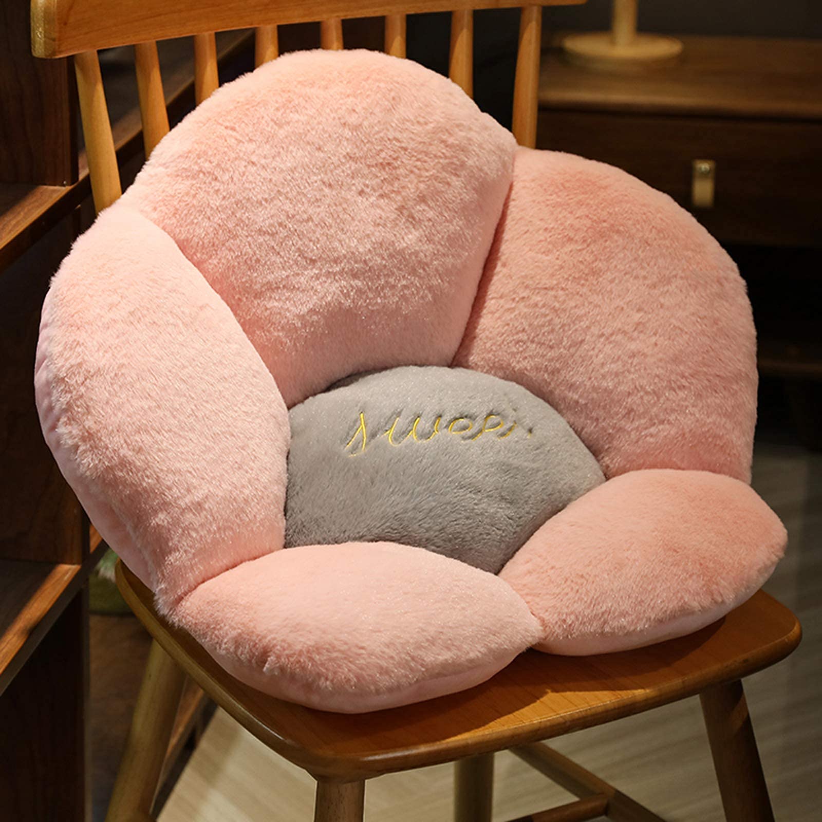 Premium Cotton Square Chair Cushion - Soft Fleece Seat Pad for Office Chairs & Wheelchairs (Cream Color) - Ergonomic Support for Home, Office & Car Use