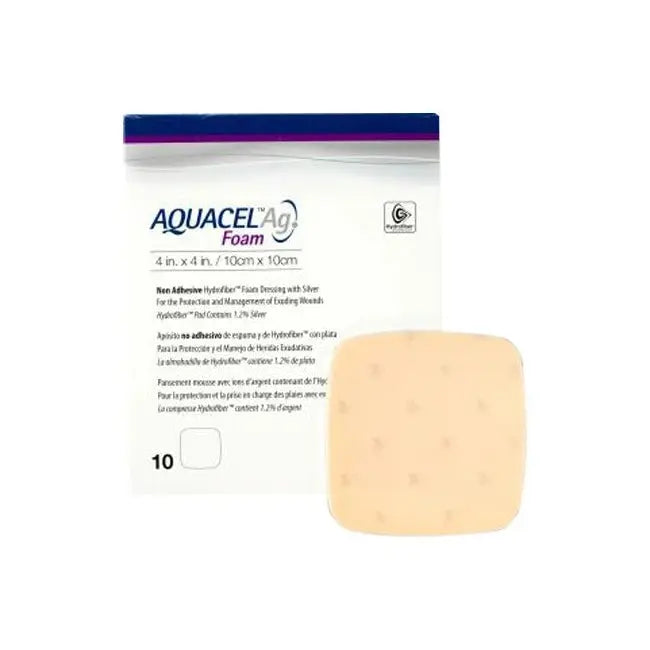 ConvaFoam Non-Adhesive Hydrofiber Foam Wound Dressing 6x6 Inches - Advanced Absorbent Wound Care for Ulcers, Burns, and Surgical Sites