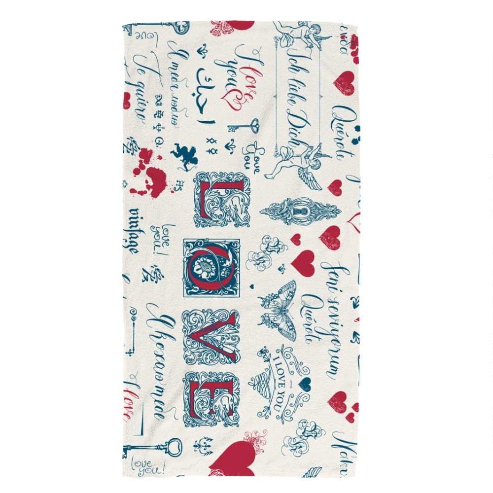 Kuizee Microfiber Hand Towel Face Towel - Quick-Dry Absorbent Ultra Soft Bath & Kitchen Towels 30x15 Inches - Perfect for Gym, Travel, Spa & Home Use