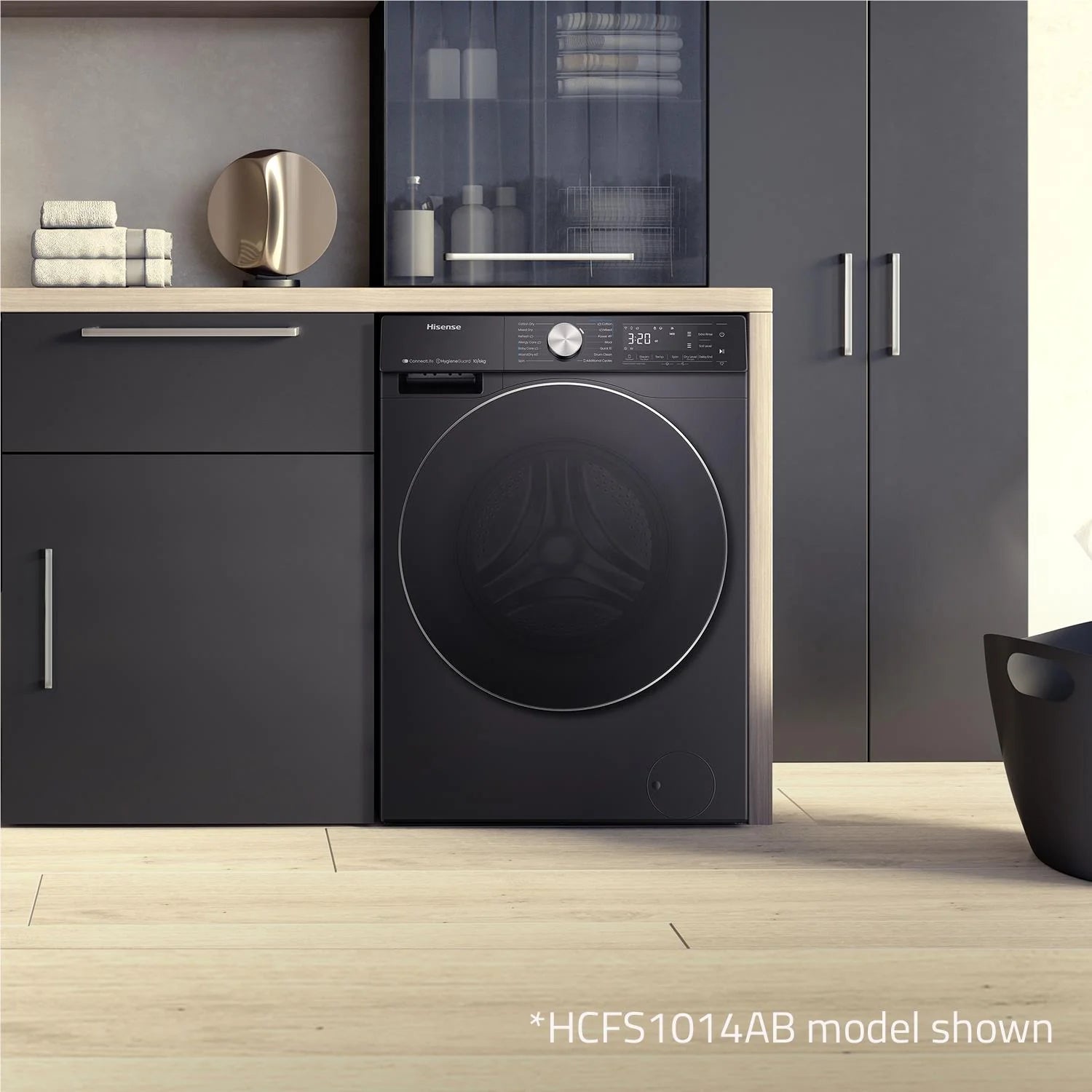 Hisense HCF7S1014B 10kg/6kg Washer Dryer Combo - Charcoal Black - Energy Efficient Laundry Machine with 3 Year Warranty - Perfect for Apartments, Small Homes & Space-Saving Laundry Solutions