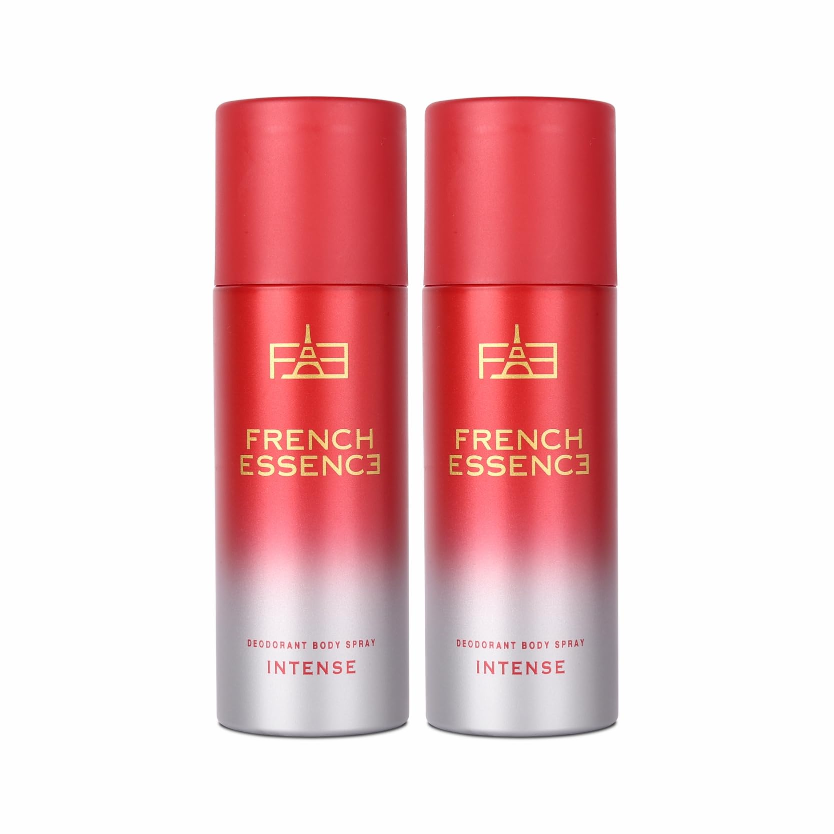 FRENCH ESSENCE Men's Deodorant Spray - Long Lasting Fragrance, Fresh Scent (Intense) 150ml - Pack of 2 | Body Spray for Men, Cologne Alternative, Daily Use & Gym Essential