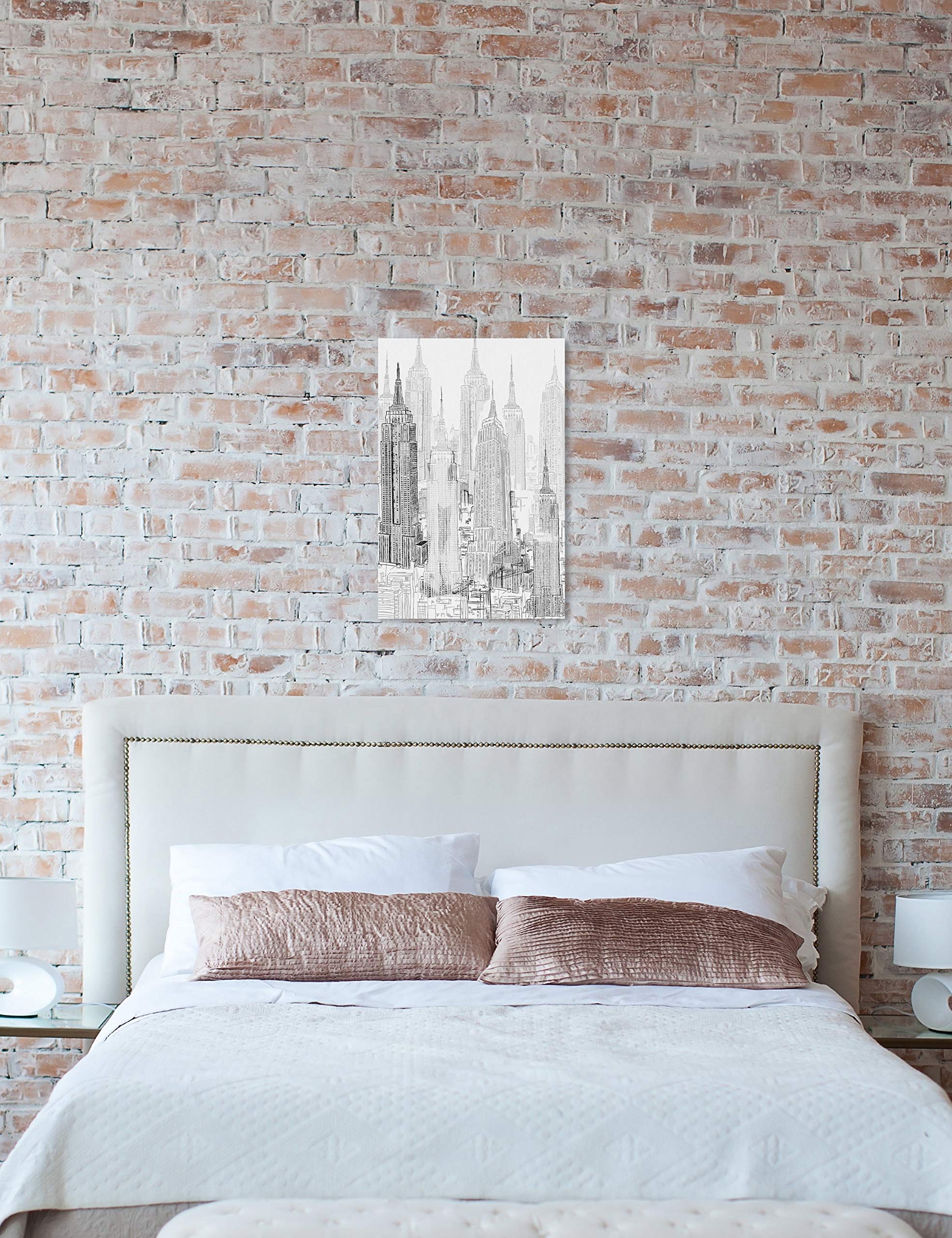City Skyline Wall Art Canvas Prints - Modern Urban Buildings & Skylines Decor for Living Room, Office & Home