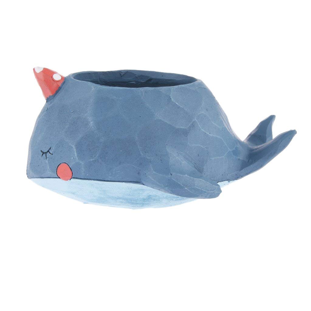 Whale Shaped Succulent Planter - Cactus Flower Pot for Sedum & Herbs, Decorative Table Trough Box for Home, Office, and Garden Decor - Perfect for Indoor Plants, Windowsills, and Gift Ideas