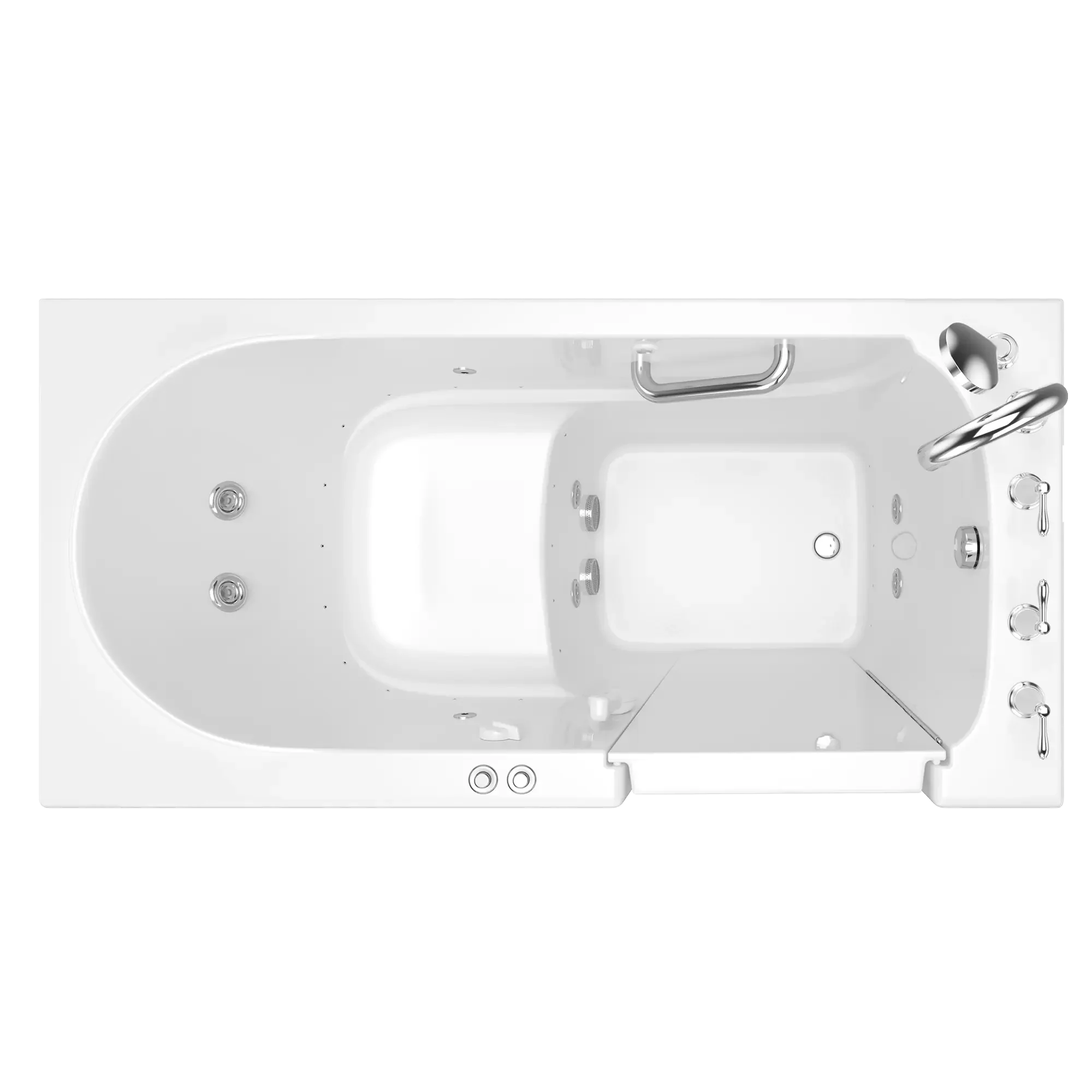 60x30 Inch Gelcoat Walk-In Bathtub with Whirlpool & Air Spa System - Right Hand Drain - Perfect for Elderly & Mobility Needs - ADA Compliant Soaking Tub for Relaxation & Hydrotherapy at Home