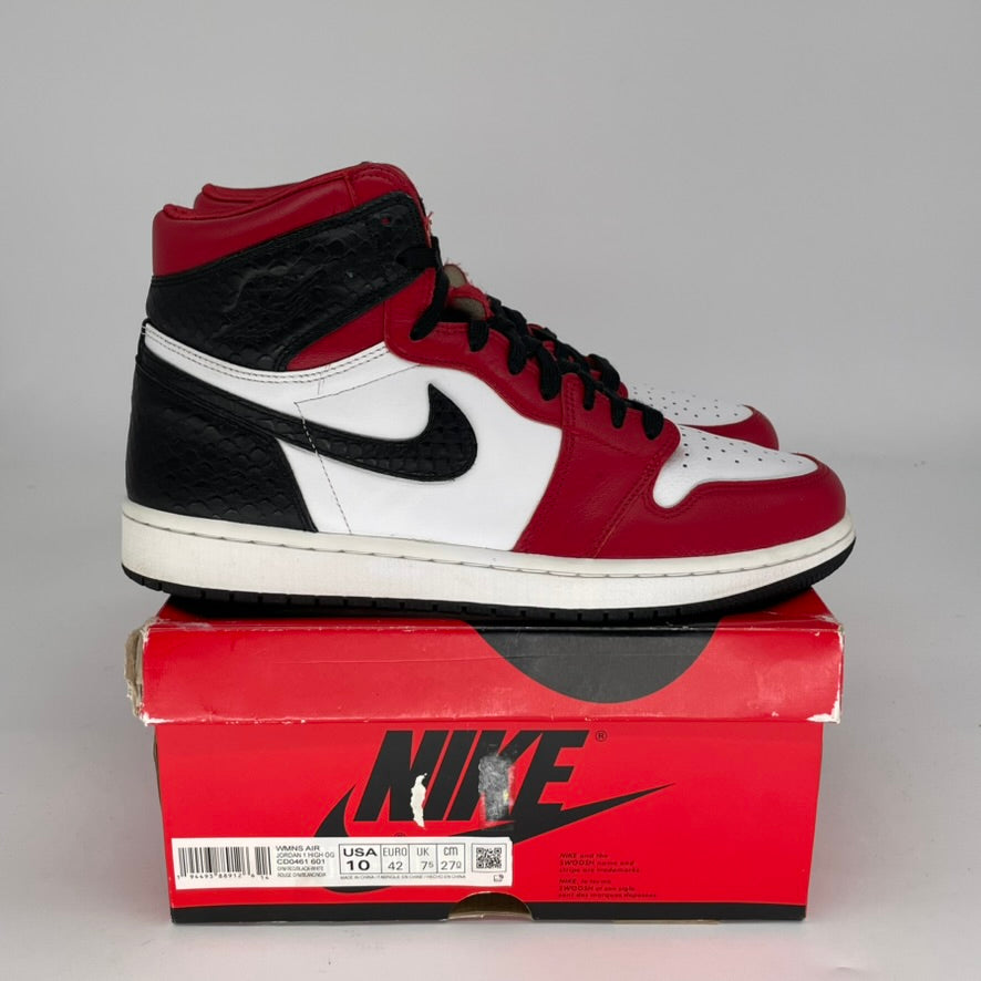AIR JORDAN 1 SATIN SNAKE CHICAGO Women's Size 8.5/10W Basketball Shoes CD0461-601 - Perfect for Streetwear Fashion & Sneaker Collection