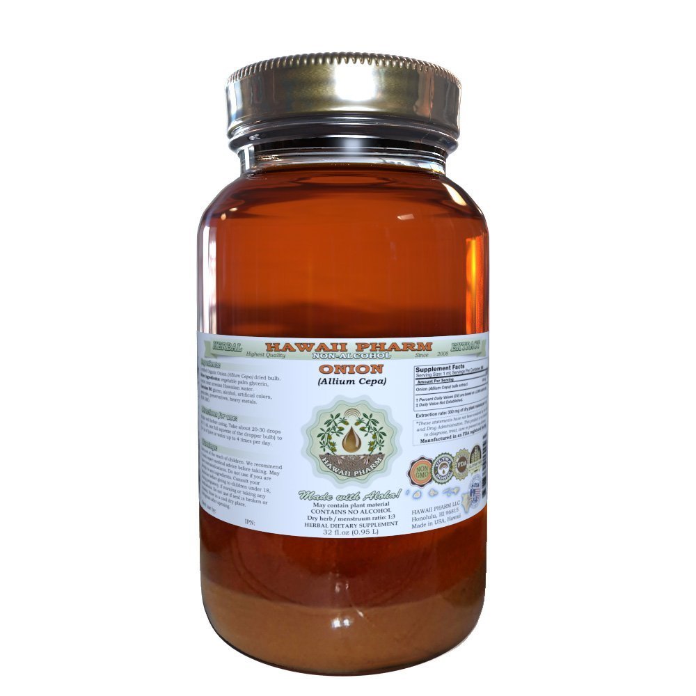 Alcohol-Free Onion Liquid Extract (Allium Cepa) | Dried Bulb Glycerite Herbal Supplement | 32 oz Unfiltered | Supports Immune Health & Natural Wellness | Perfect for Cooking, Herbal Remedies & Holistic Living