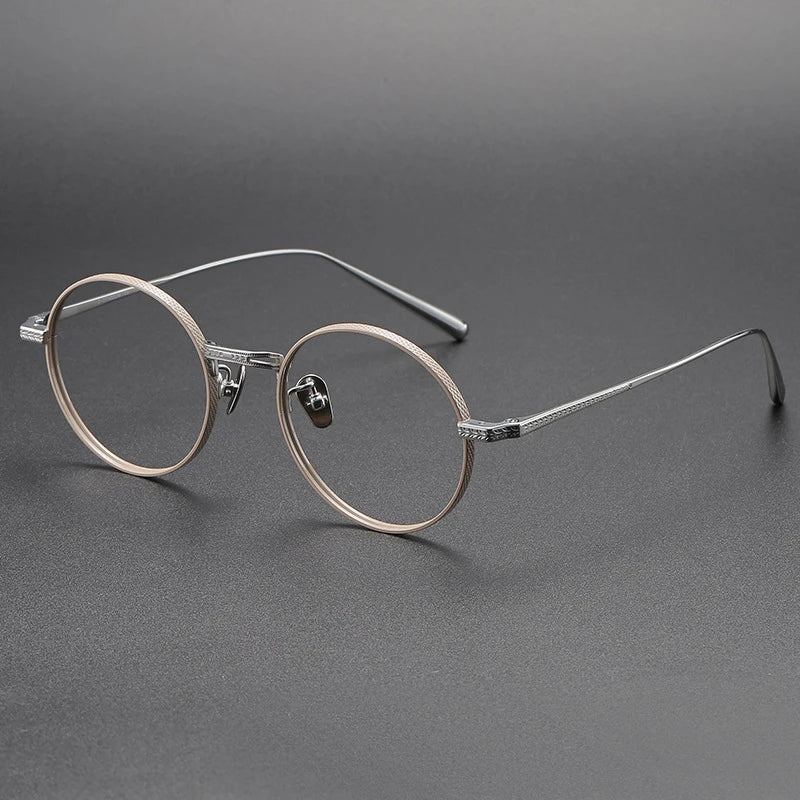 Stylish Black Full Rim Round Titanium Eyeglasses for Women - Lightweight & Durable Frame - Perfect for Office, Reading & Everyday Wear (Model 55026)