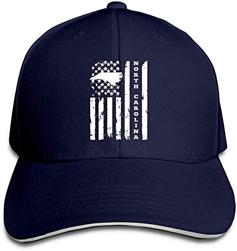 North Carolina State American Flag Unisex Trucker Hat - Adjustable Dad Baseball Cap for Men & Women - Perfect for Driving, Outdoor Sports, and Casual Wear