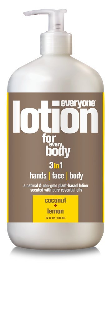 3-in-1 Natural Herbal Lotion for Hands, Face & Body with Coconut & Lemon Essential Oils - 32 Fl Oz (Pack of 6) | Hydrating Moisturizer for Dry Skin, Daily Skincare Routine & Spa Treatments