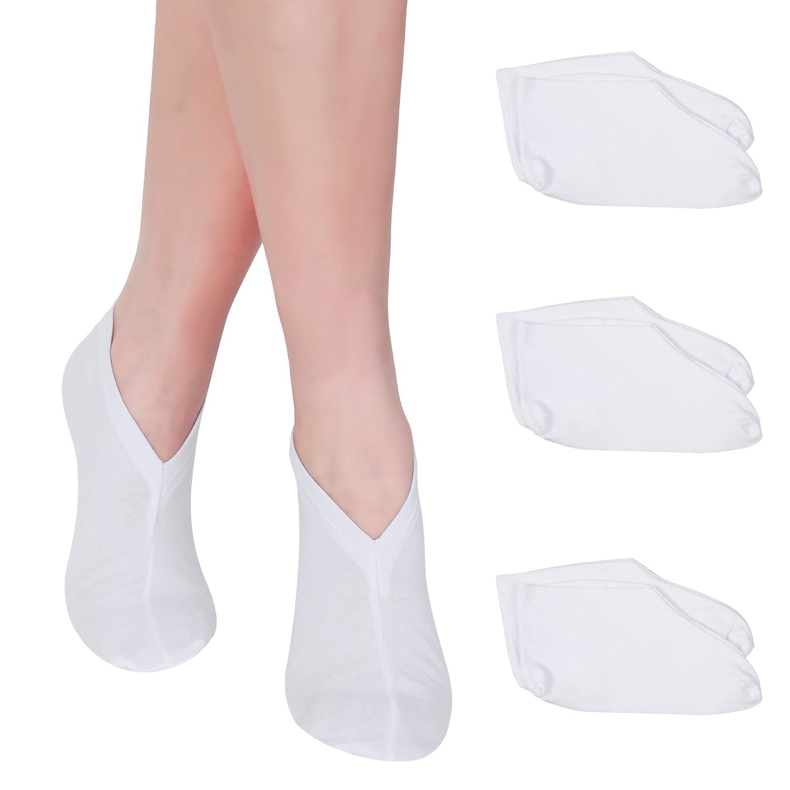Dacitiery 3 Pairs Moisturizing Socks for Dry Cracked Feet - Overnight Foot Spa Socks with Cotton & Moisture Enhancing Formula - Soft Cosmetic Socks for Women & Men - Perfect for Night Care, Pedicure & Cracked Heel Treatment