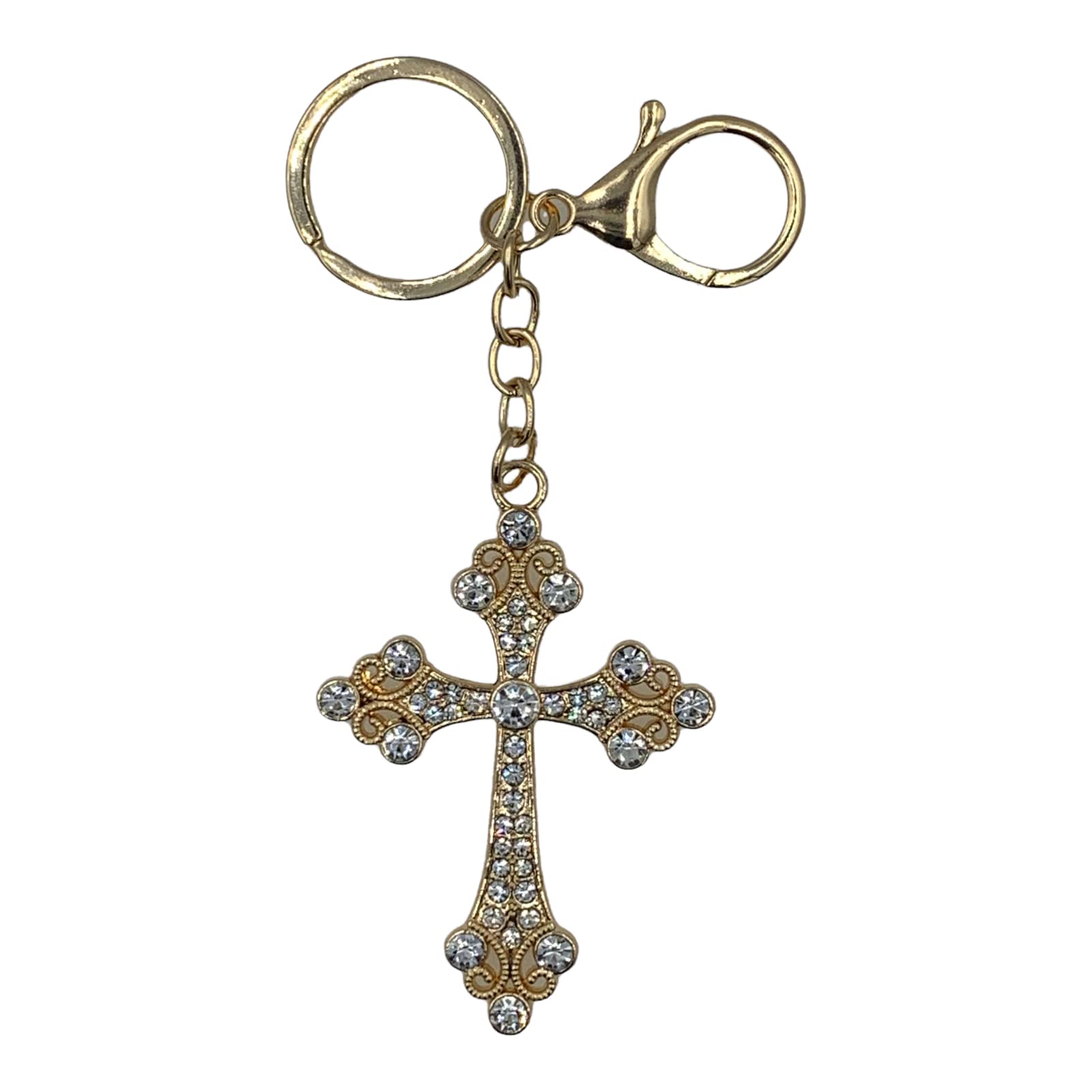 Stylish Beckham Village Cross Keychain with Rhinestones - 5.5 Inch Fashion Accessory for Women & Men - Perfect for Gifts, Everyday Carry, and Travel Essentials