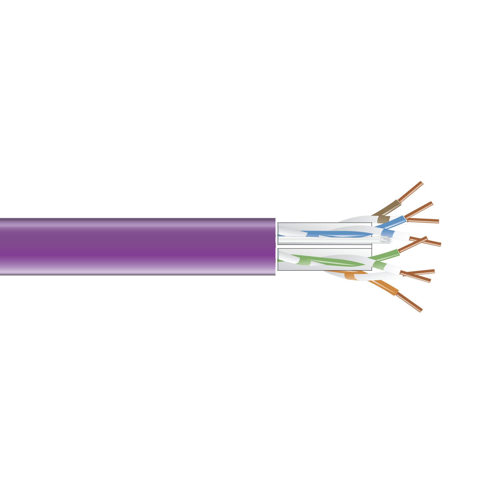 Premium Black Box GigaTrue 550 CAT6 Ethernet Cable - 550MHz Solid Bulk Cable, PVC Jacket, Violet (1000ft/304.8m) - Ideal for High-Speed Networking, Data Centers & Office Installations