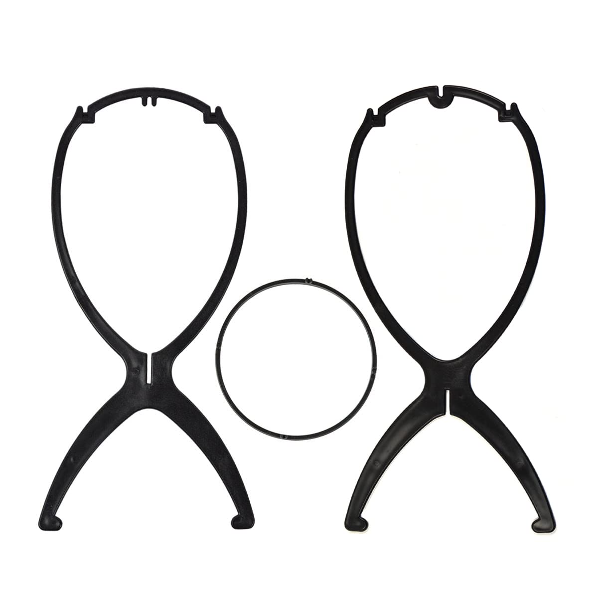 YTBYT Portable Folding Wig Stand - Adjustable Black Wig Display Holder for Styling, Storage & Travel | Perfect for Salons, Home Use & Cosplay