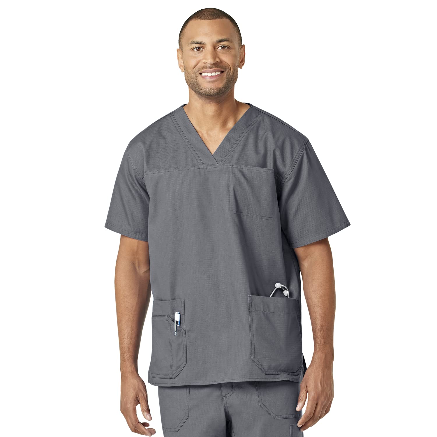 Carhartt Men's Ripstop Multi-Pocket Scrub Top - Durable Work Shirt for Medical Professionals & Healthcare Workers