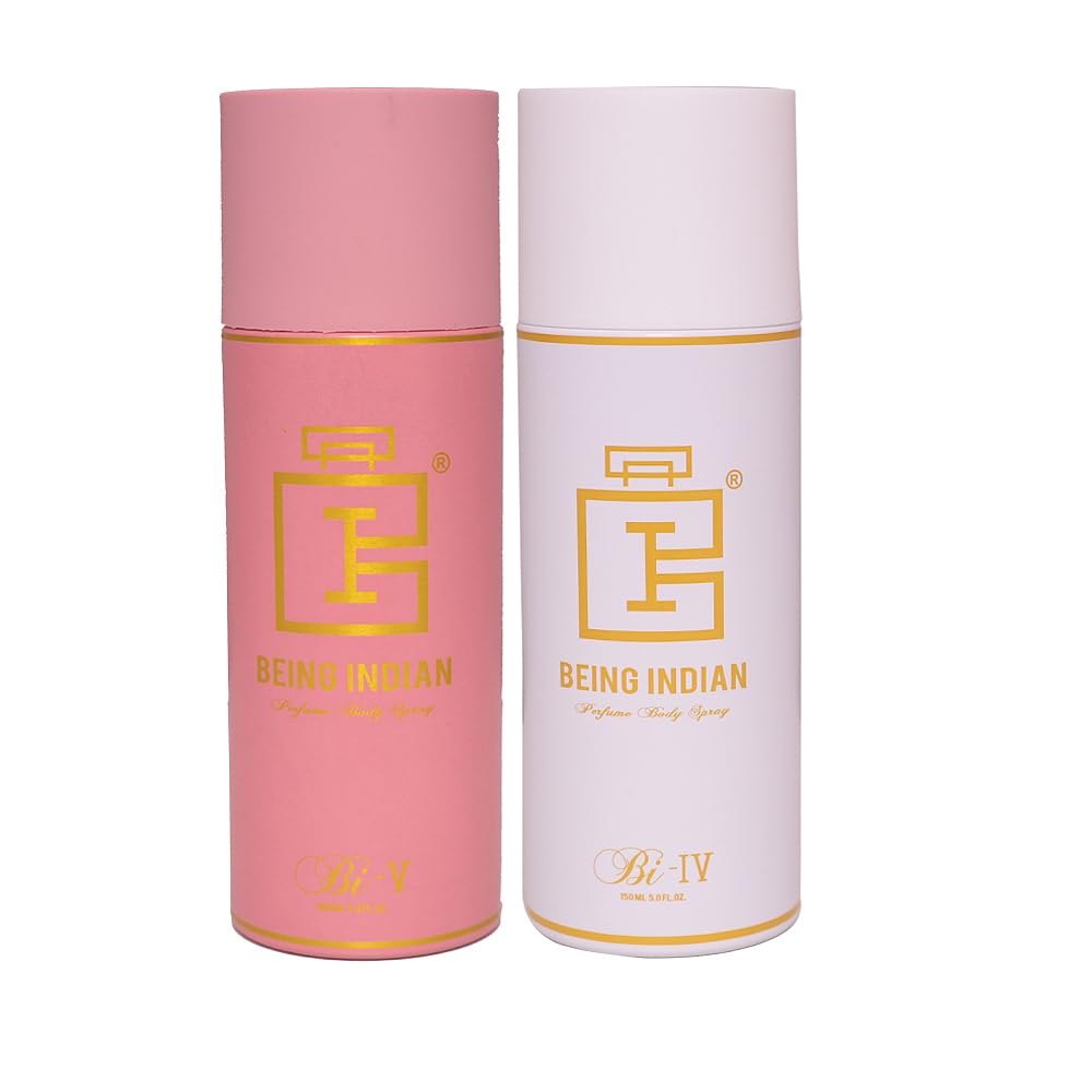 Being Indian Unisex Perfume Body Spray Combo Pack (Bi-V & IV) - 200ml Fruity Fragrance for Men & Women | Gym, Office, Date Night, Everyday Use