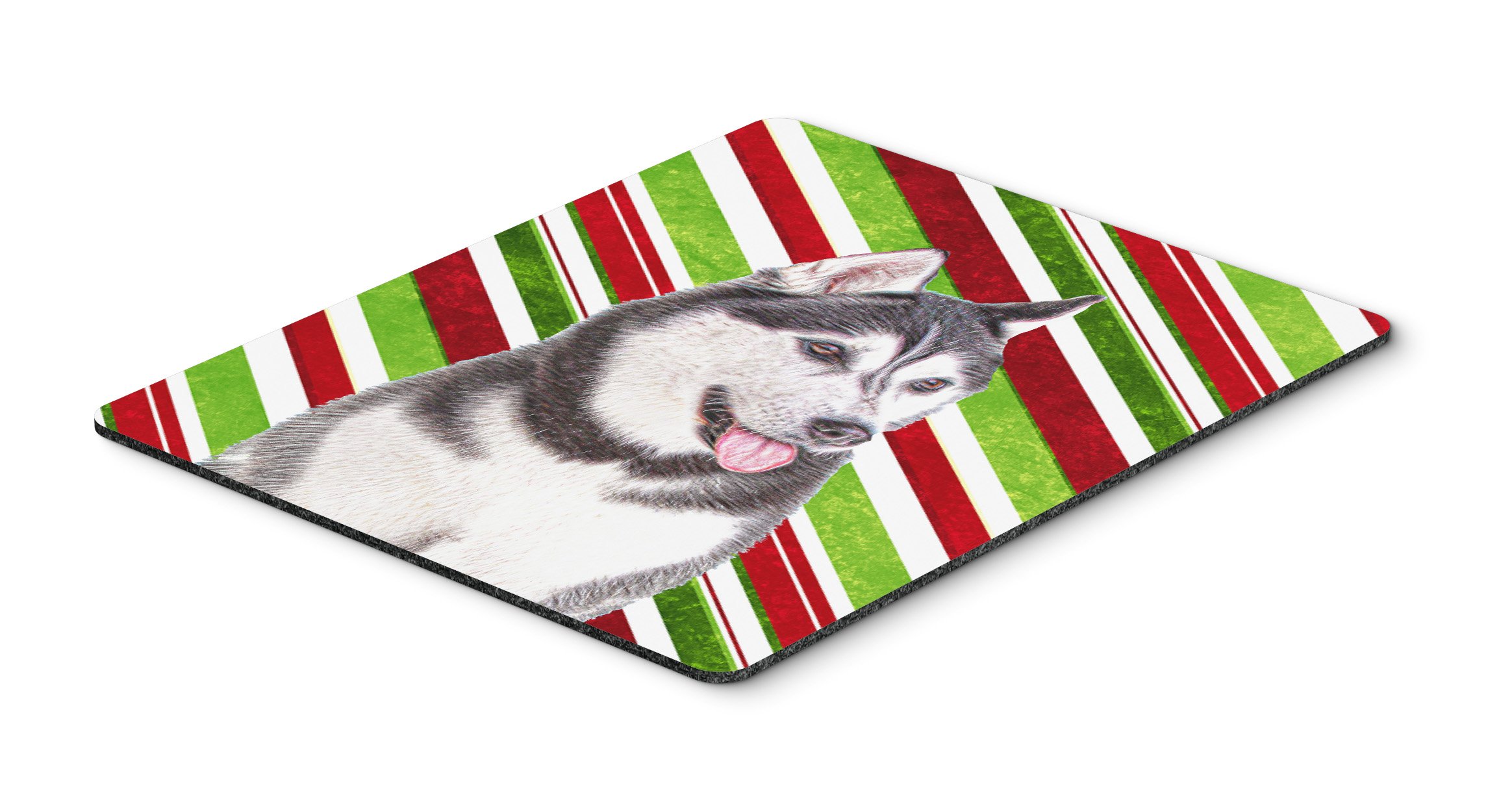 Caroline's Treasures KJ1168MP Christmas Candy Cane Alaskan Malamute Mouse Pad - Large Washable Non-Slip Desk Mat for Home Office, Gaming & Computer Use - Perfect Holiday Gift for Dog Lovers