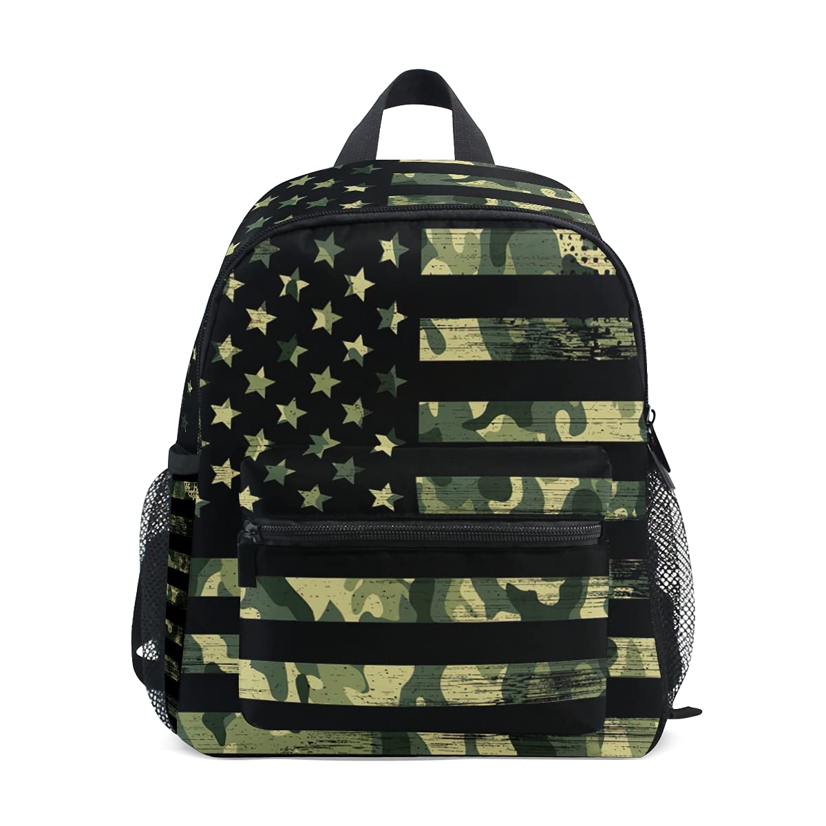 ODAWA American Flag Camo Toddler Backpack - Waterproof Green Camouflage Woodland School Bag for Boys, Mini Travel Backpack for Daycare, Hiking & Outdoor Adventures