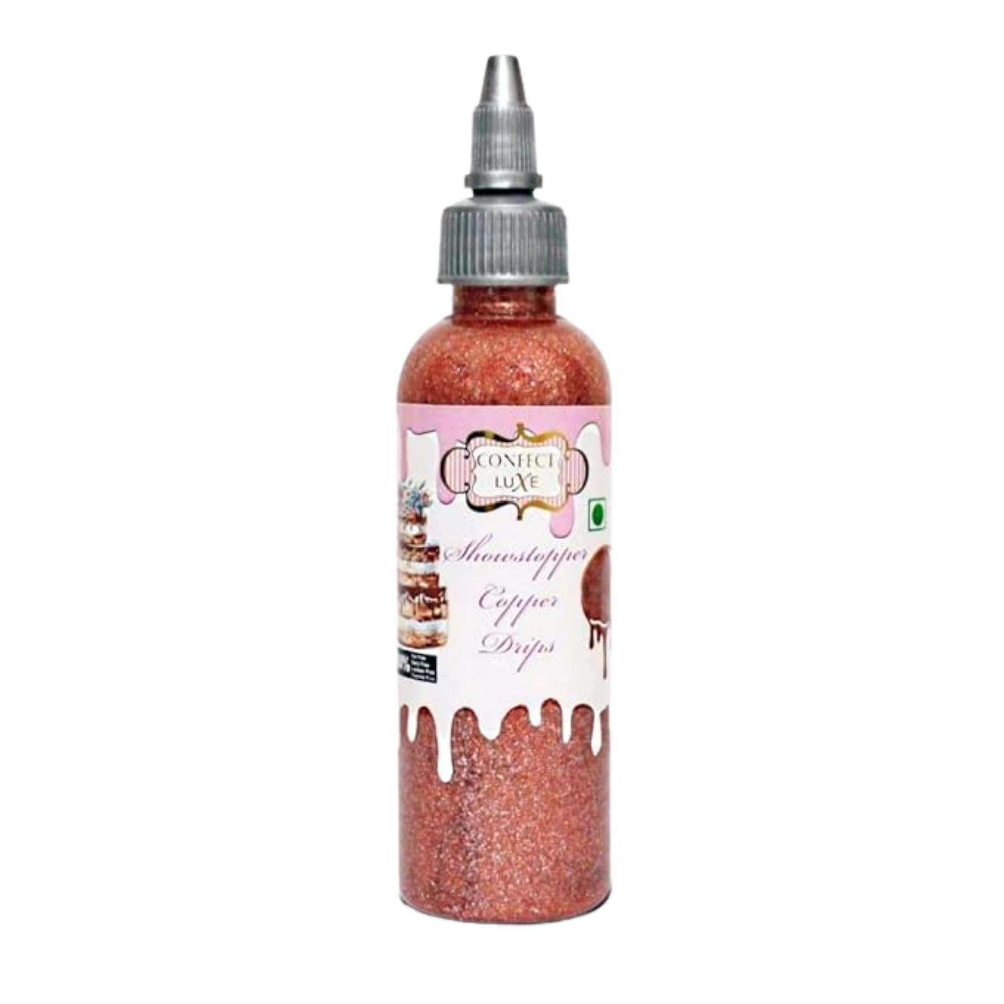 Edible Cake Drips for Decorating - Sparkling Edible Drips for Cakes, Donuts & Cupcakes - 3.71oz Showstopper Copper - Perfect for Birthday Cakes, Wedding Desserts & Party Treats
