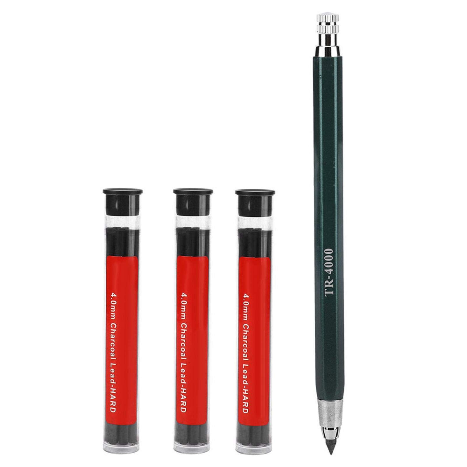 Retractable Erasable Gel Pen - 4.0mm Charcoal Core Clicker Pencil for Sketching, Drawing & Art | Perfect for Artists, Students & Office Work