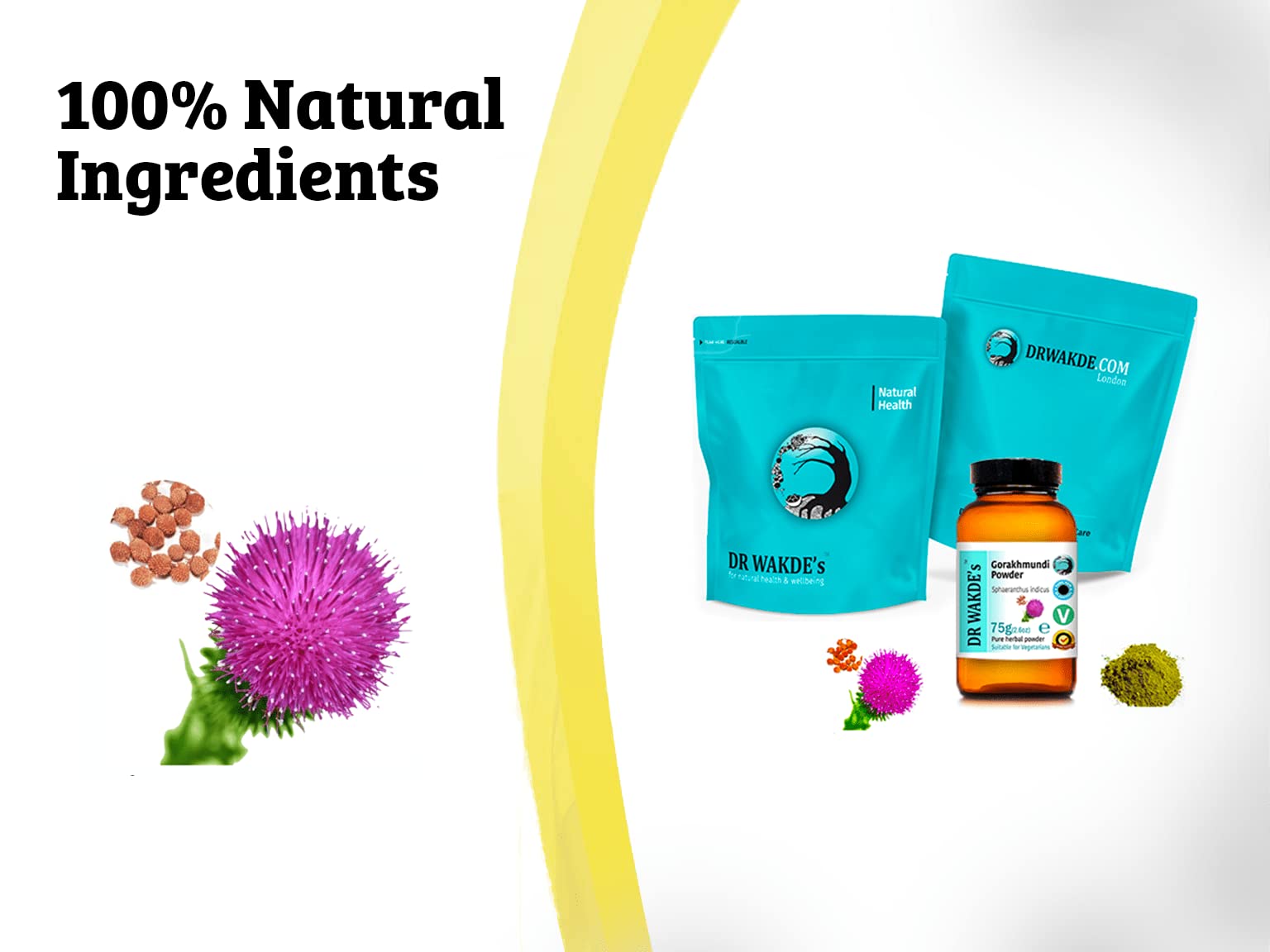 DR WAKDE'S Premium Gorakhmundi Powder (Sphaeranthus indicus) - 100% Pure, Raw & Dried Ayurvedic Herb - 100g (3.5oz) | Vegan, Gluten-Free, No Additives | Fine Powder for Tea, Smoothies & Natural Remedies | Supports Wellness & Digestive Health