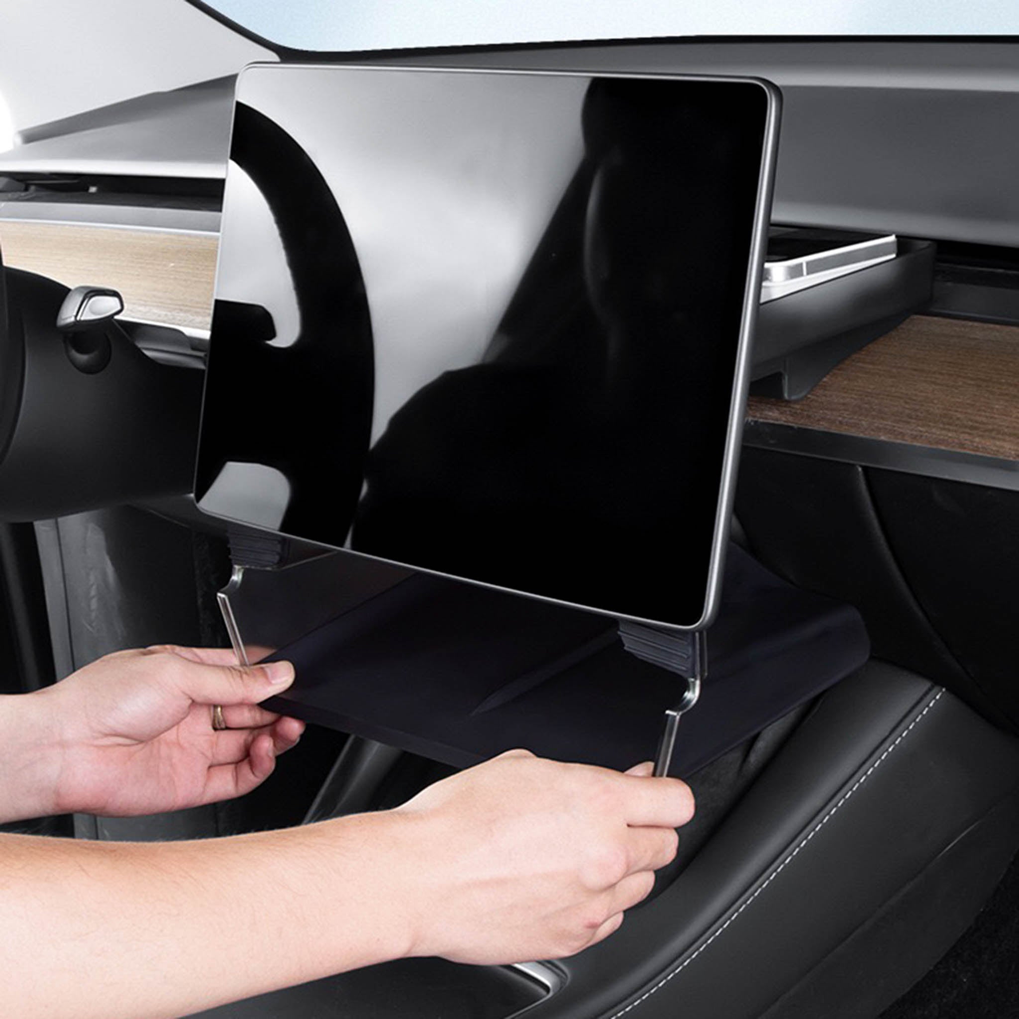 Non-Slip Under Screen Storage Organizer for Tesla Model 3 & Y (2017-2025) - Compact Design, Secure Fit - Perfect for Phone, Wallet & Accessories While Driving