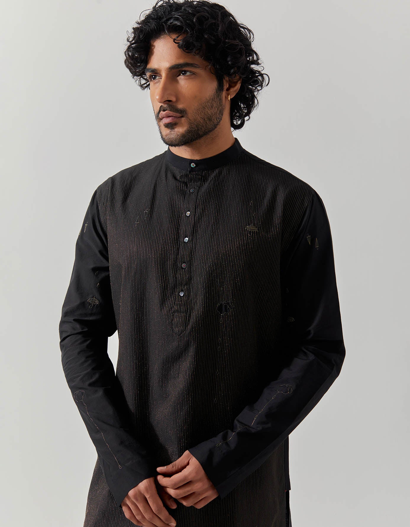Premium Black Cotton Silk Kurta for Men - Traditional Indian Attire for Festivals, Weddings & Special Occasions