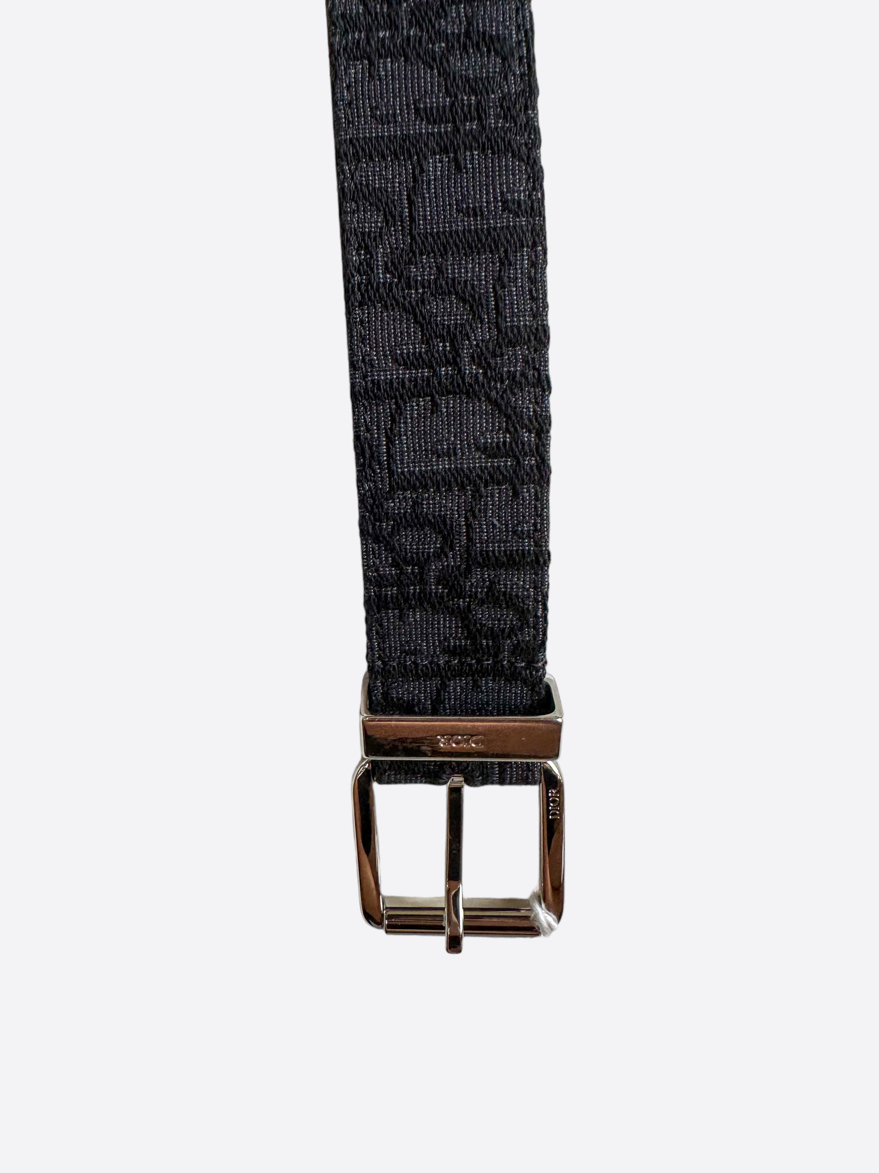 Dior Black Oblique Silver Buckle Belt for Men & Women | Luxury Designer Fashion Accessory | Perfect for Casual, Office & Formal Outfits