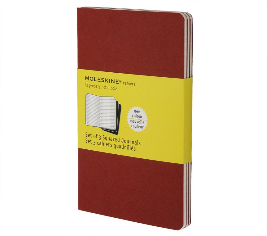 Premium Moleskine Squared Cahier Journal Set of 3 - Lined Notebooks for Writing, Sketching & Note Taking - Perfect for Students, Artists & Professionals - Durable Kraft Paper Cover