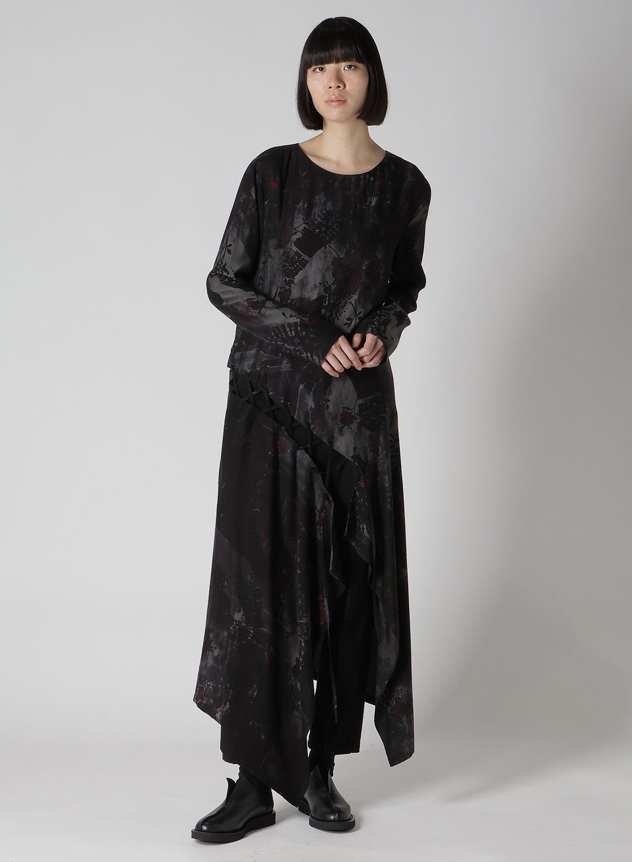 Elegant Floral Lace-Up Dress with CU/Twill Design - Perfect for Weddings, Parties & Special Occasions