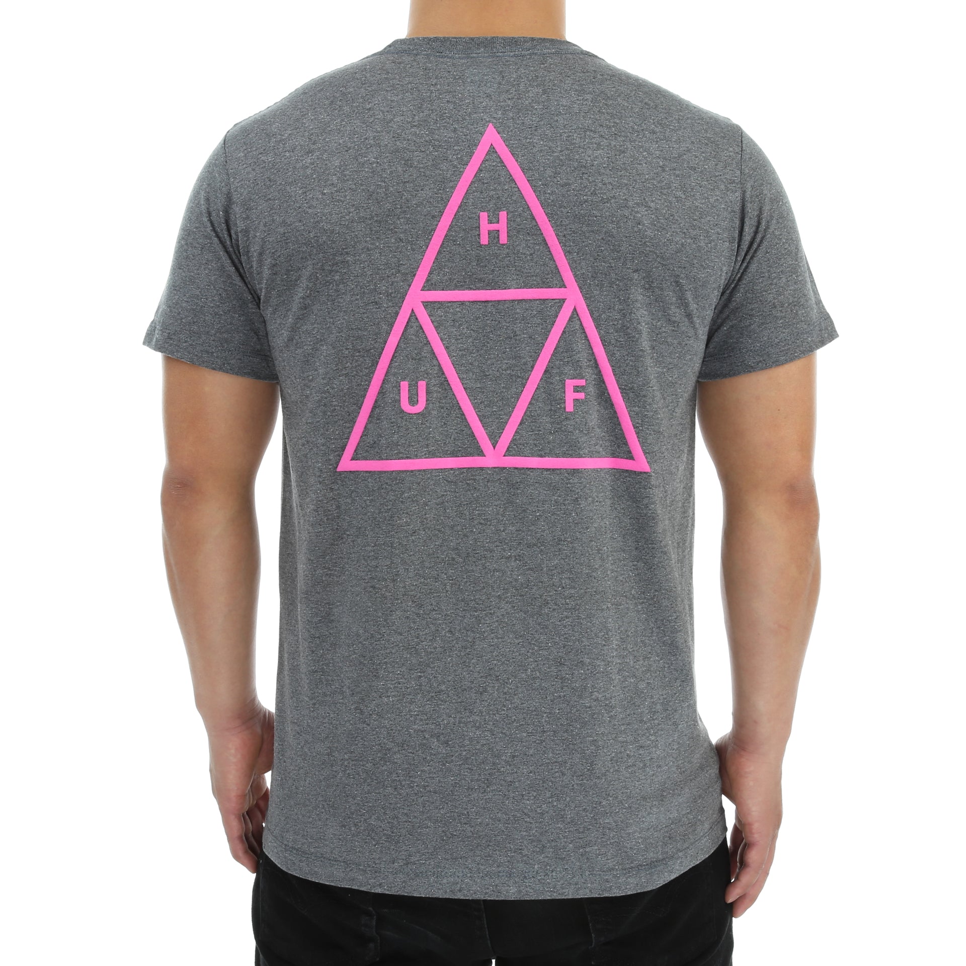 Huf Triple Triangle T-Shirt for Men - Arctic Grey - Casual Streetwear Tee for Skateboarding & Urban Fashion