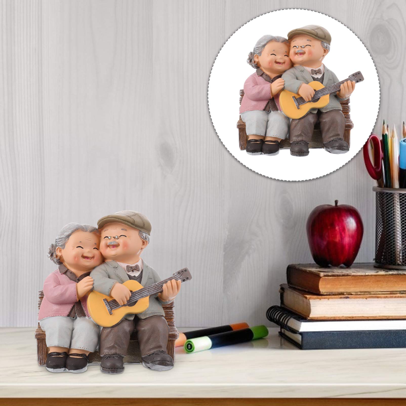 Miniature Fairy Figurines for Wedding Table Decor - Resin Grandparents Anniversary Couple Statue, Home Decoration for Elderly Love | Perfect for Wedding Centerpieces, Anniversary Gifts & Home Décor