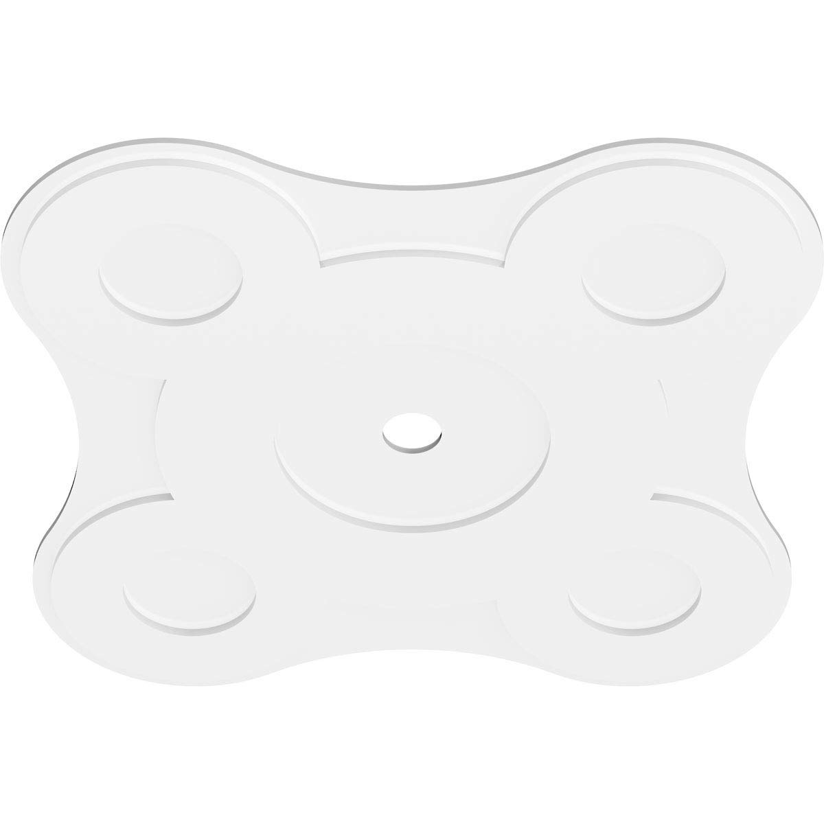 Ekena Millwork CMP40LA-03000 Luna Architectural Grade PVC Ceiling Medallion 40 Inch - White Contemporary Urethane Ceiling Decor for Dining Room, Living Room, Bedroom, and Foyer