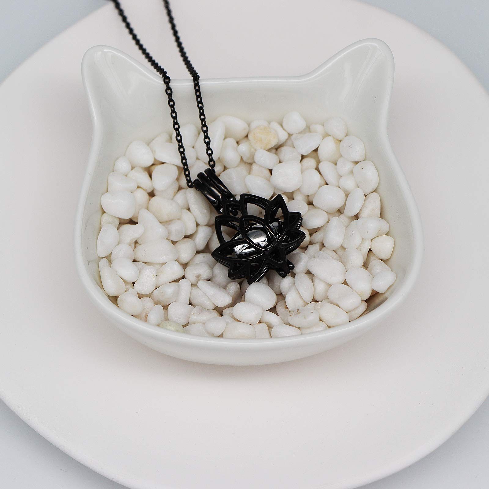 **Stainless Steel Cremation Jewelry - Lotus Flower Urn Necklace for Ashes, Memorial Keepsake Locket Pendant for Human Ashes Holder | Perfect for Remembrance, Funeral & Sympathy Gifts**