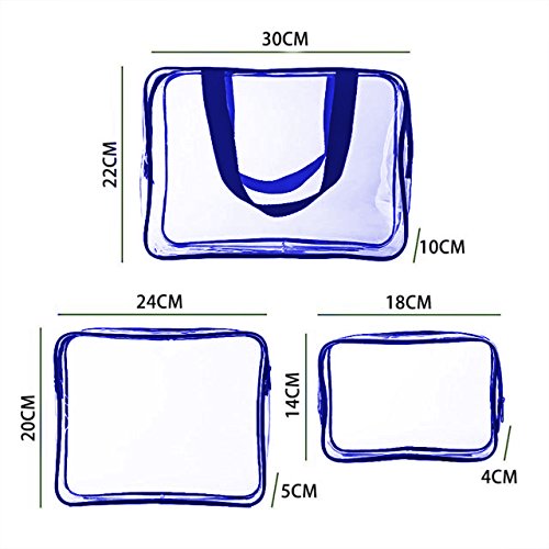 Clear PVC Travel Toiletry Bag - 3-in-1 Waterproof Makeup Organizer with Brush Holder for Men & Women | Perfect for Carry-On, Business Trips & Bathroom Organization
